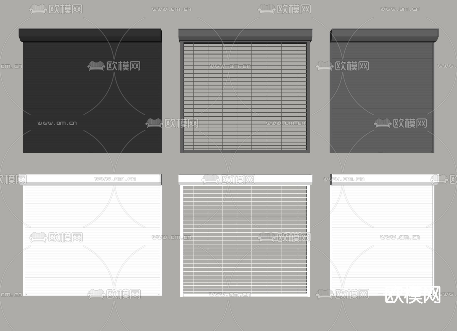 卷帘门 卷闸门 车库门su模型下载（渲染图2）