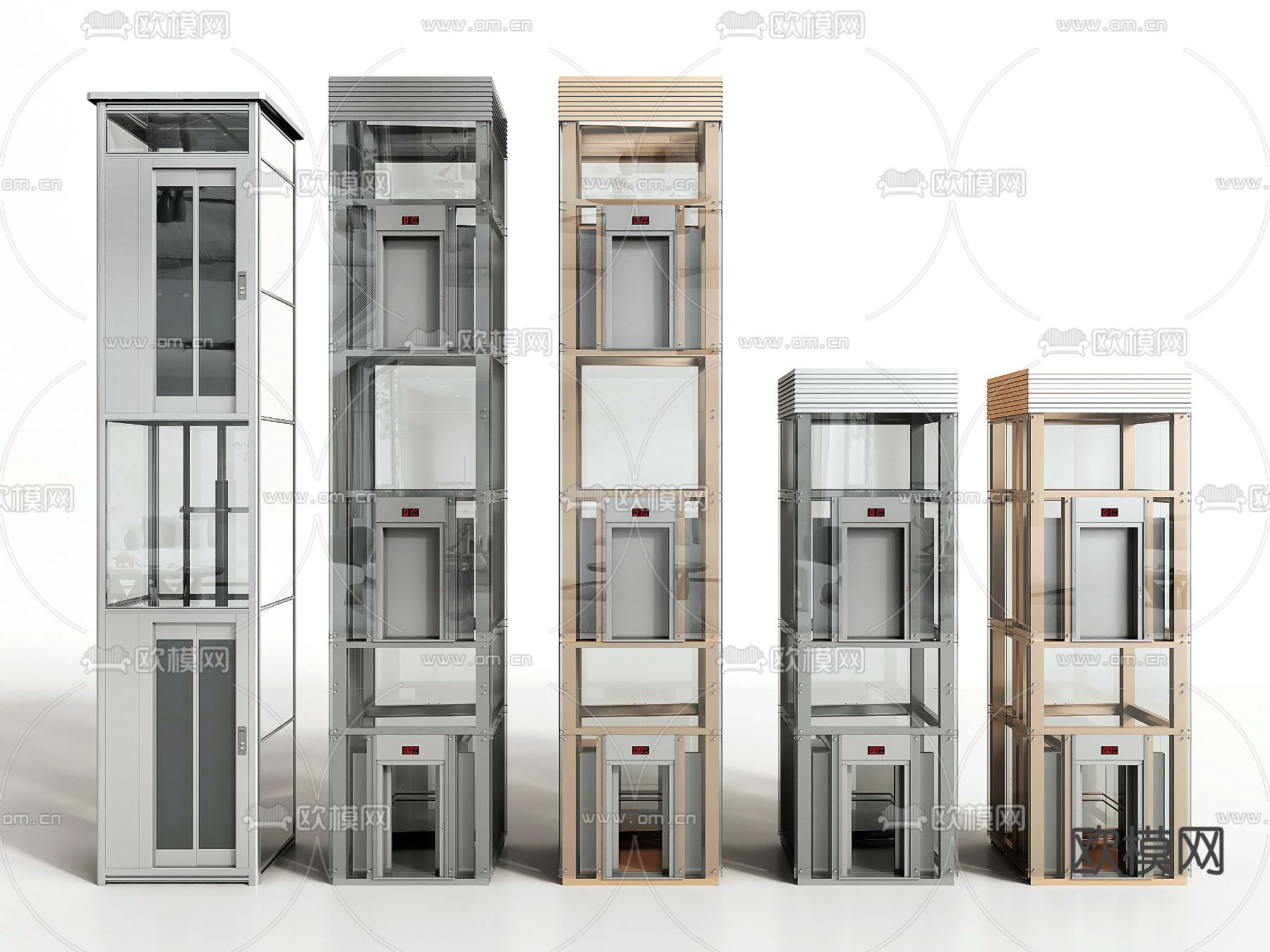 观光电梯 户外电梯3d模型下载