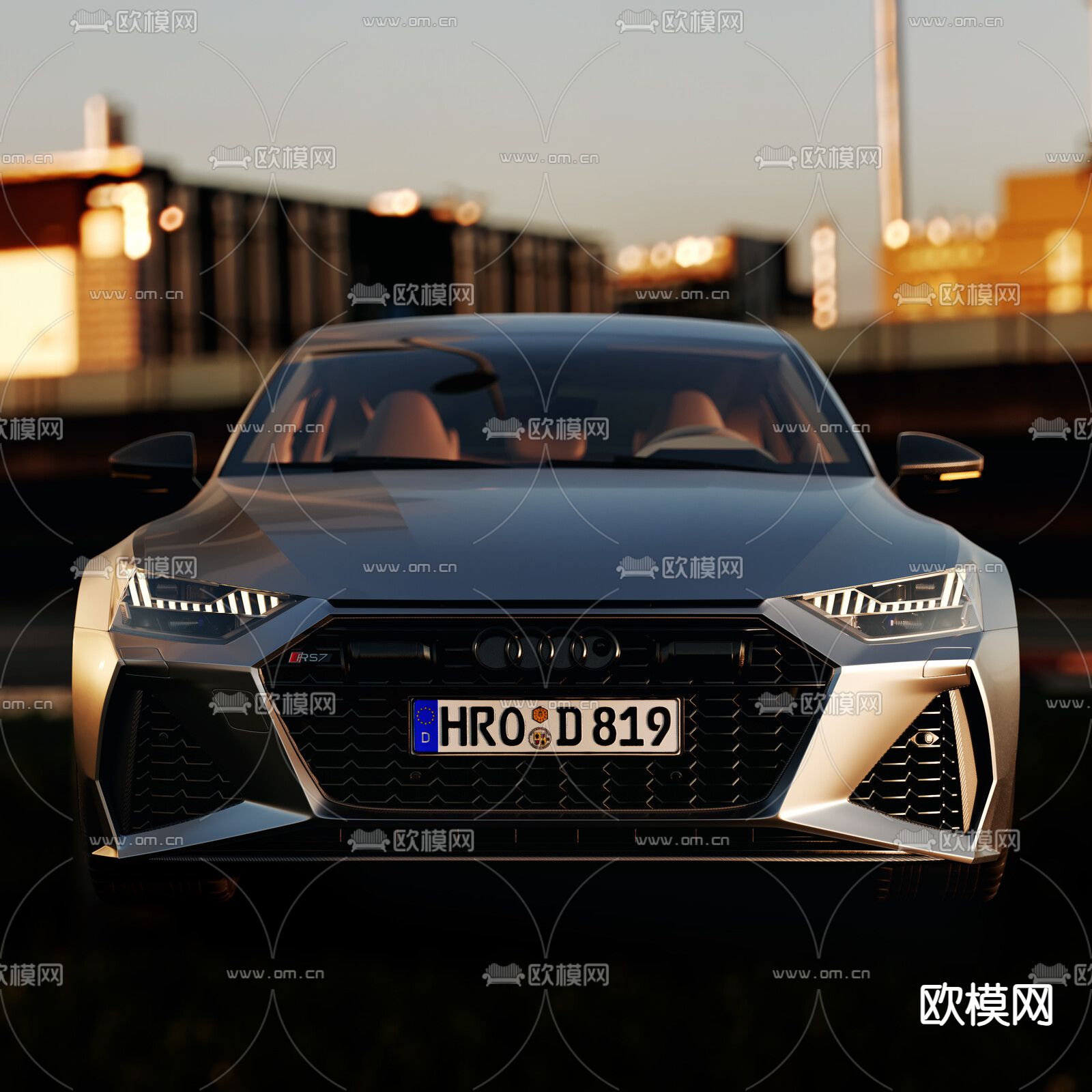 奥迪汽车 轿车3d模型下载（渲染图1）