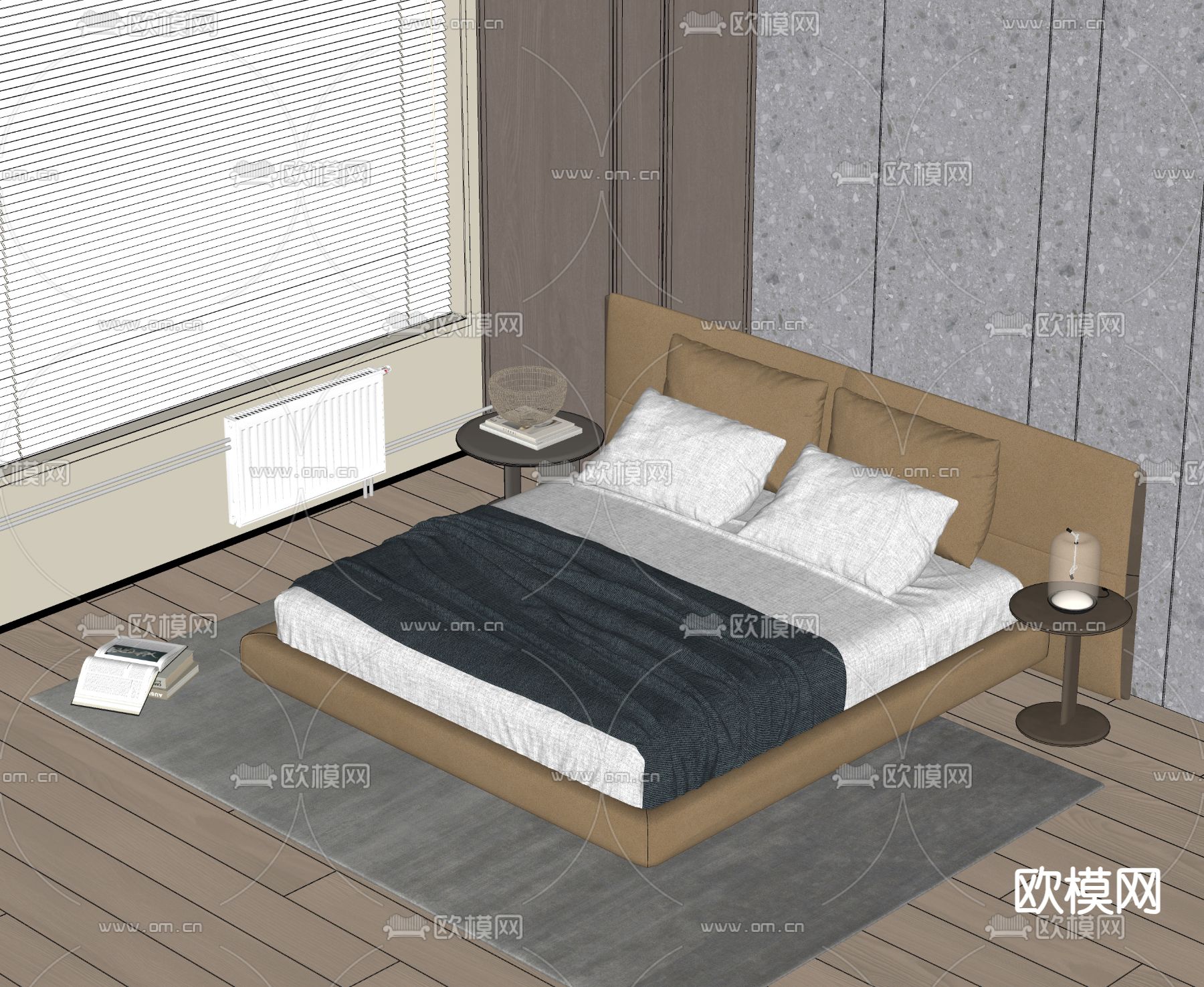 Poliform Yume 双人床su模型