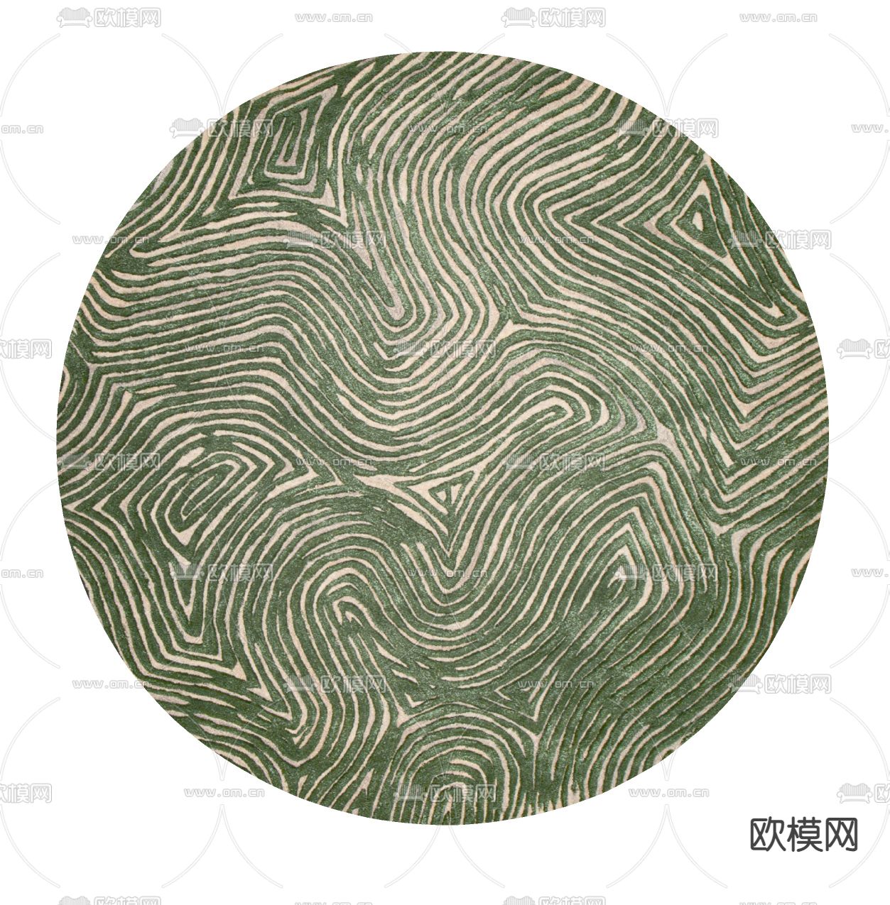 侘寂风圆形地毯su模型