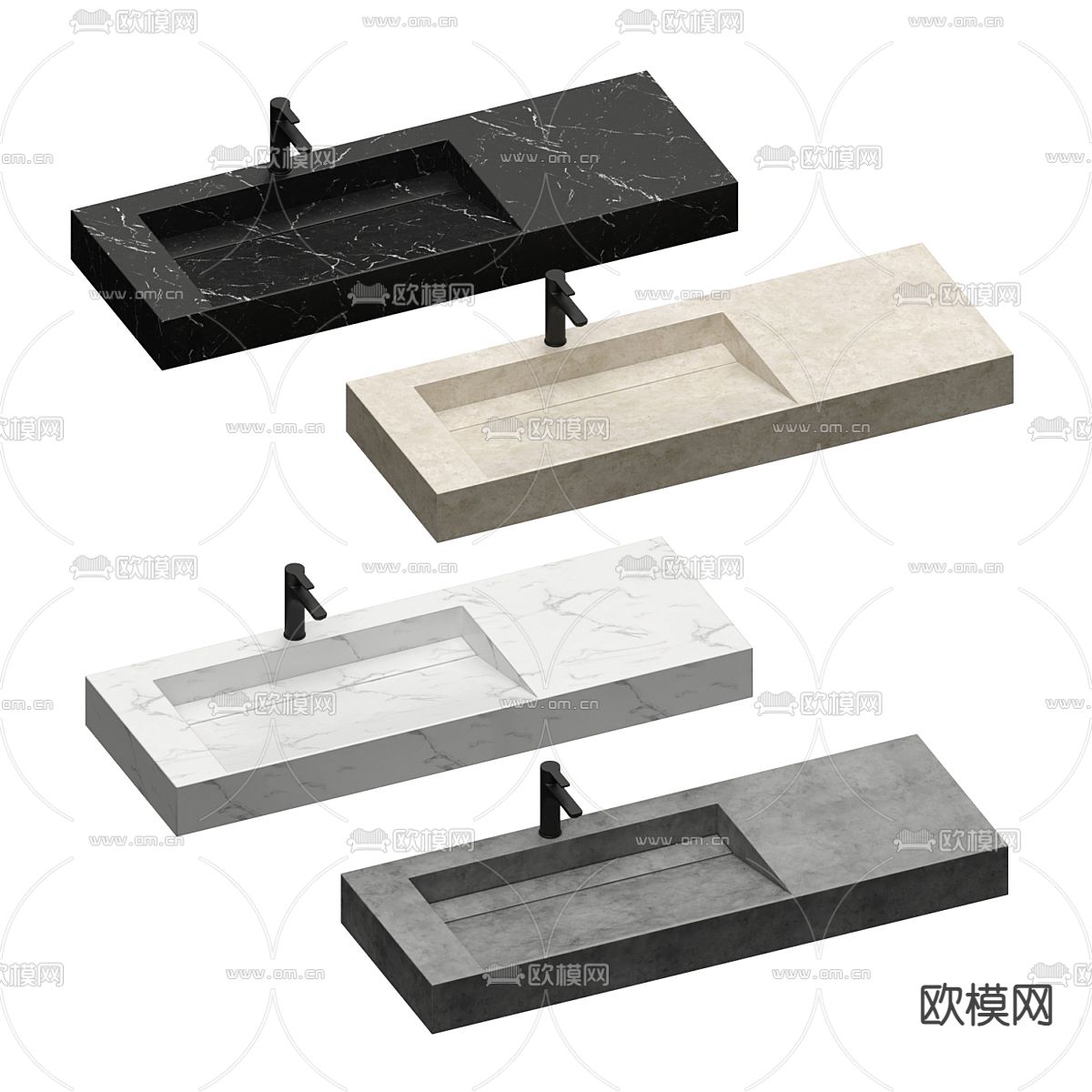 现代洗手池su模型下载（渲染图2）