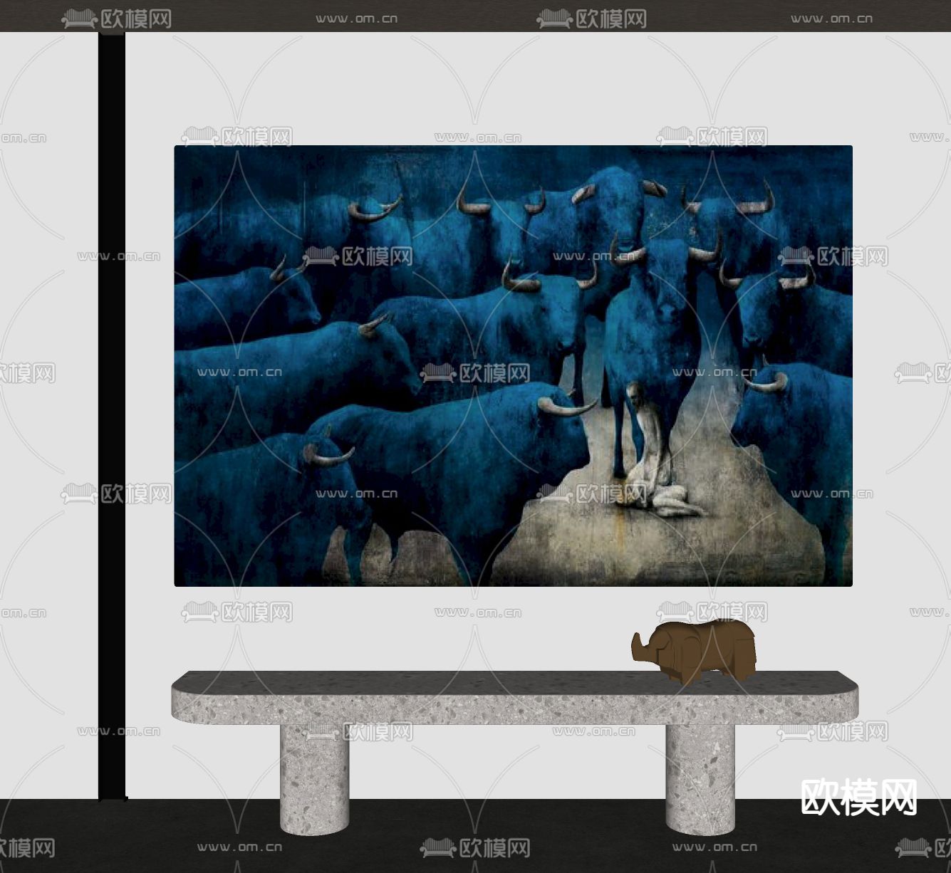 现代装饰画 动物挂画su模型