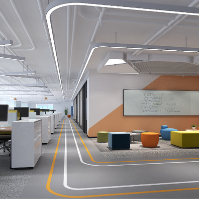  办公休闲区su模型 