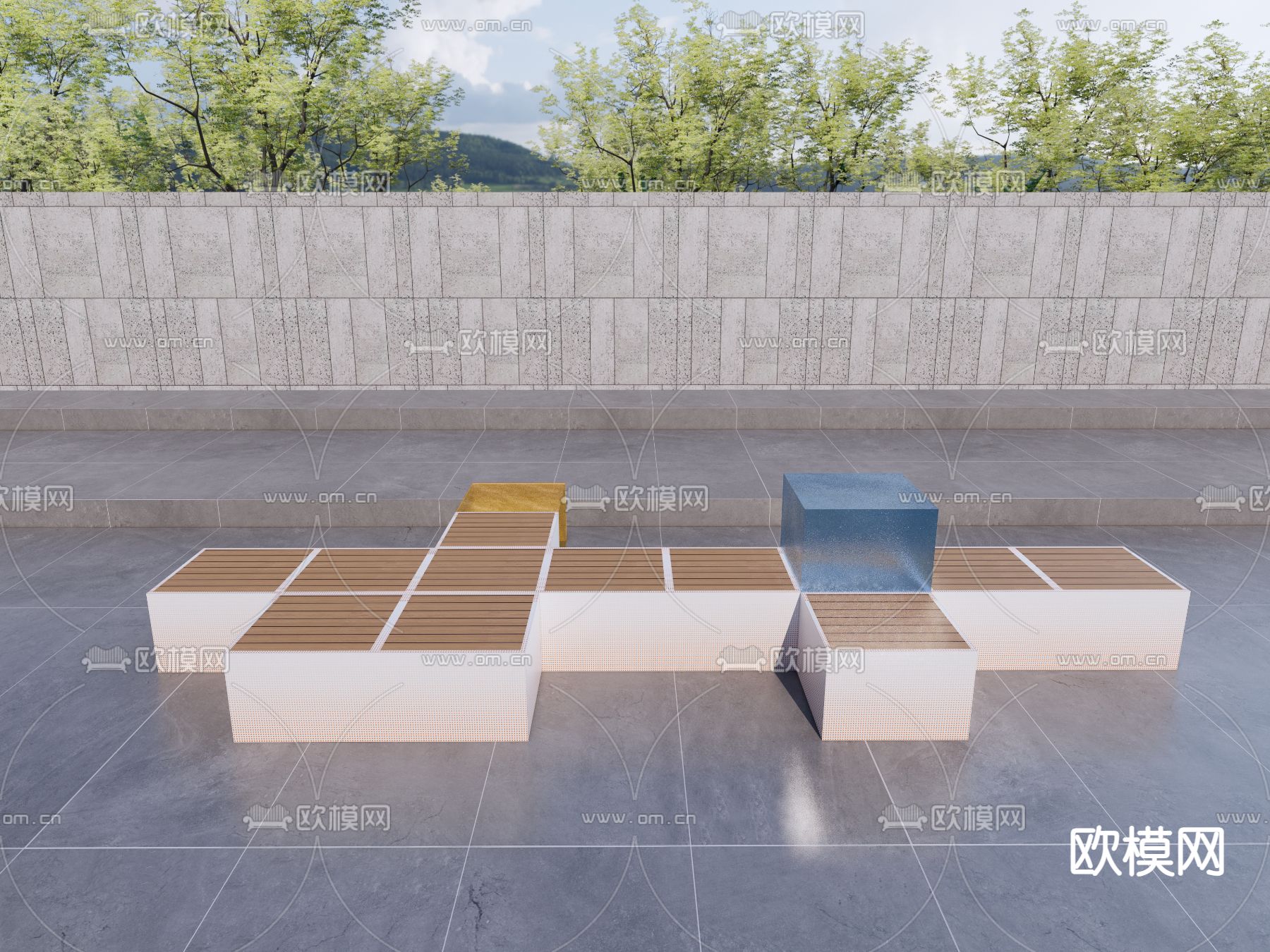 户外椅 景观座椅su模型