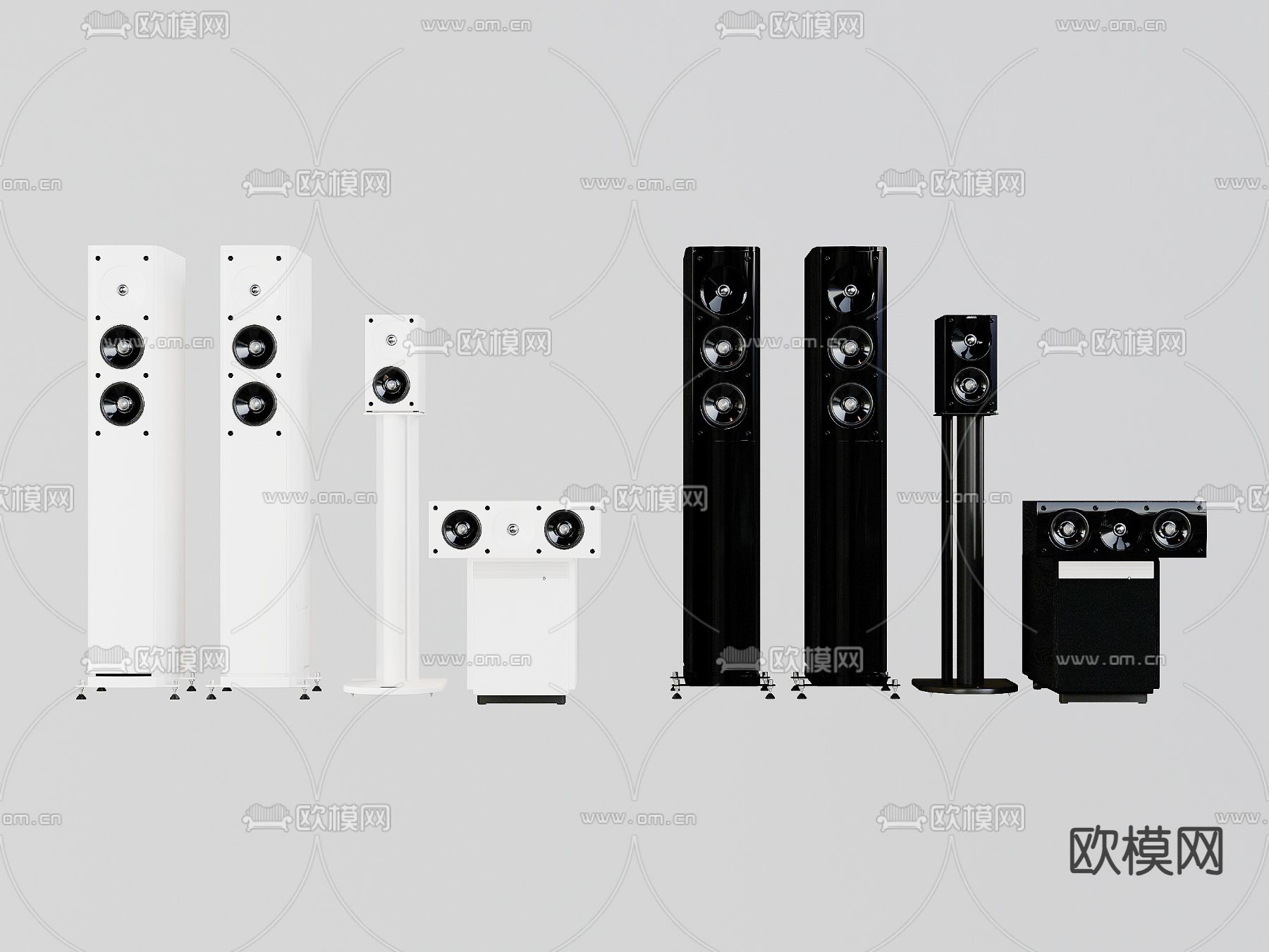 现代音响su模型下载（渲染图1）
