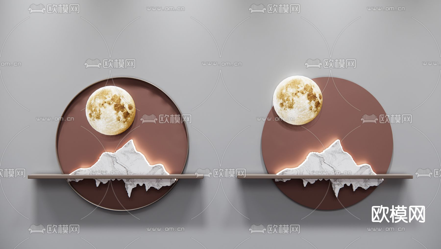 新中式壁灯 墙饰su模型下载（渲染图1）