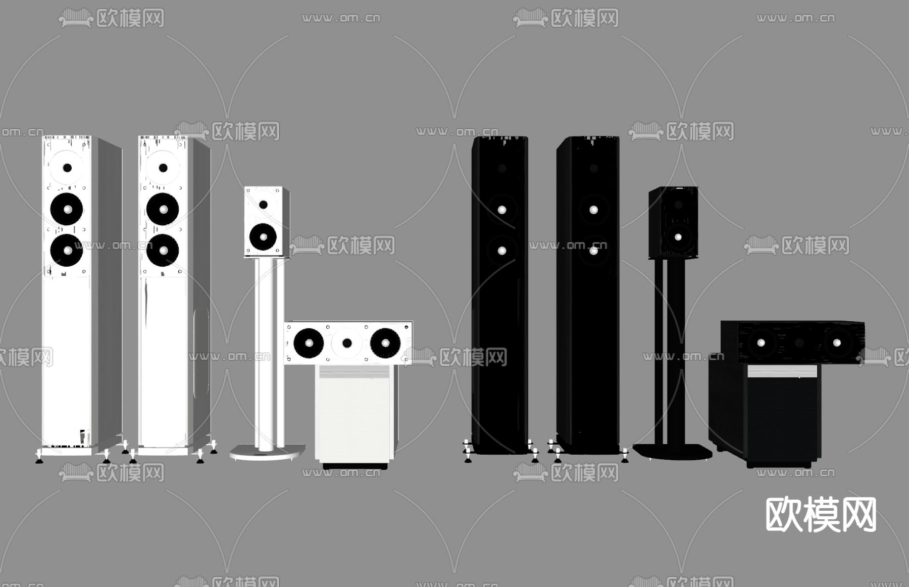 现代音响su模型下载（渲染图2）