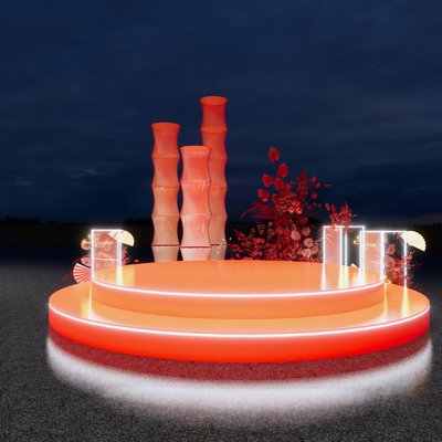 圆形舞台 花艺舞台su模型