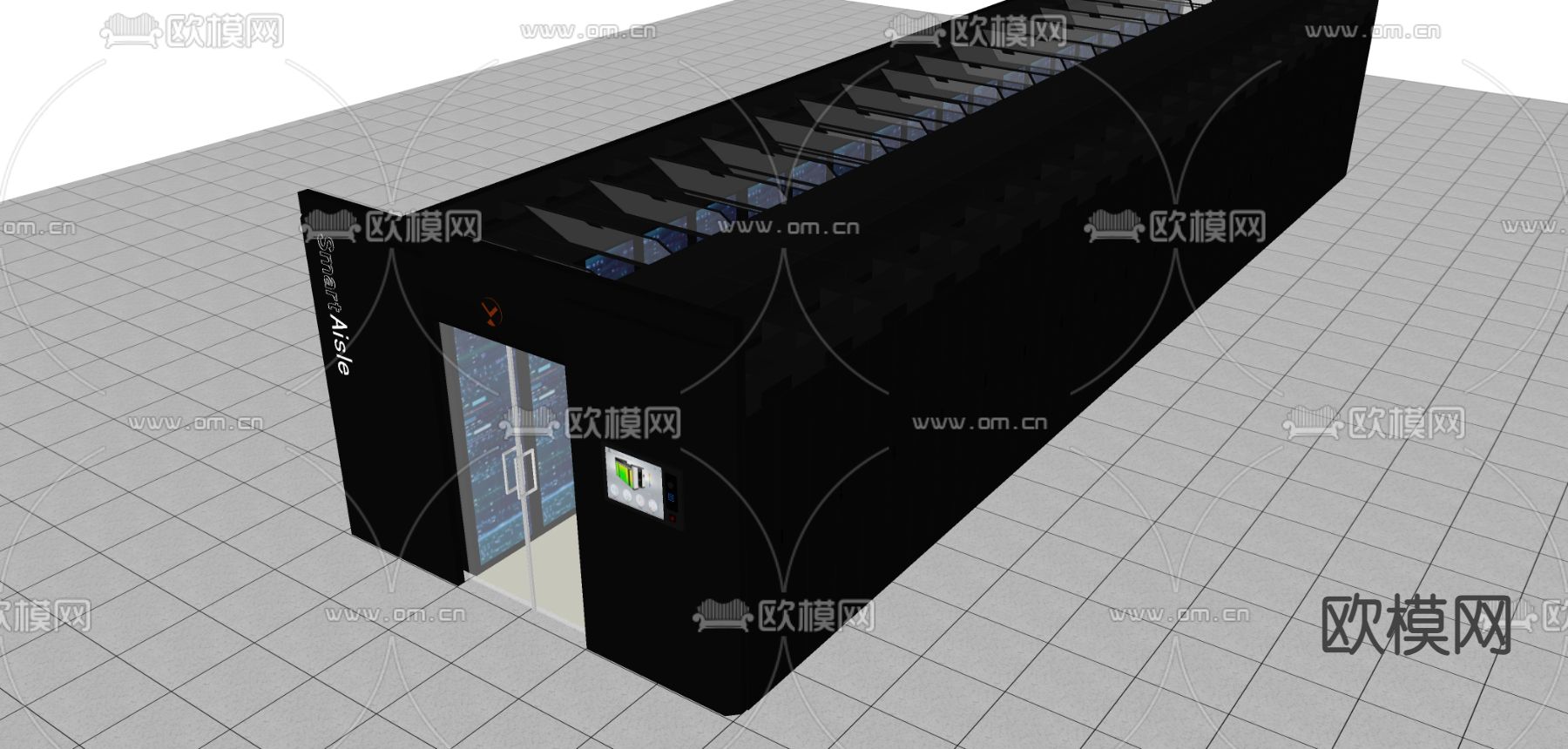 机房 机柜 服务器su模型下载（渲染图3）