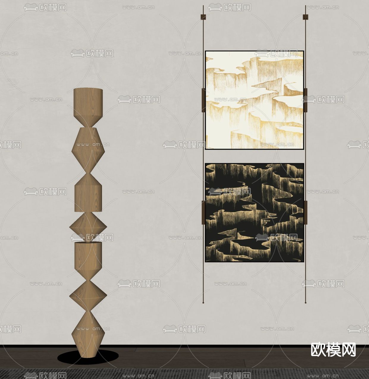 现代装饰画su模型