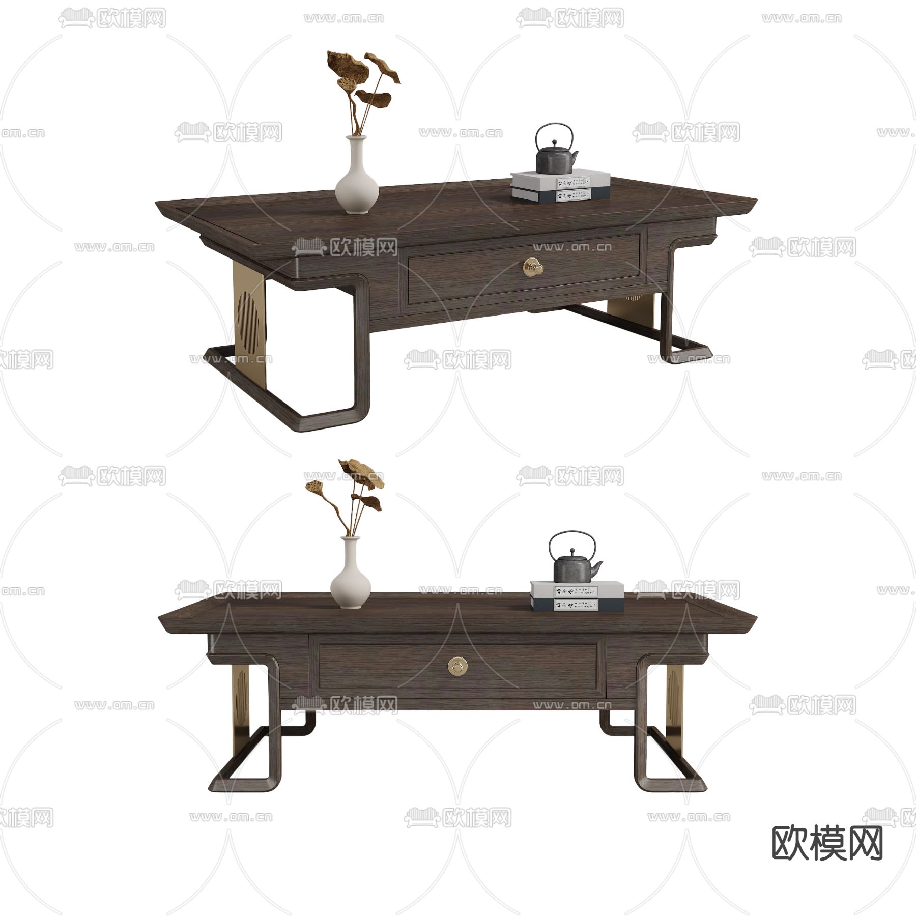 新中式茶几3d模型下载