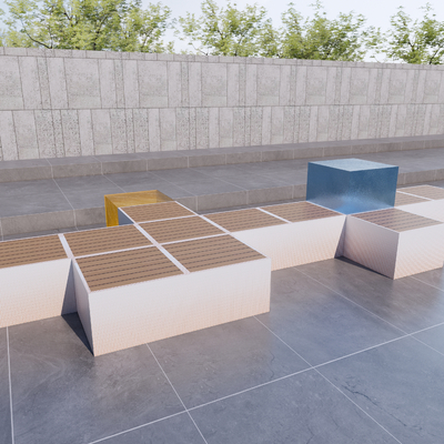 户外椅 景观座椅su模型