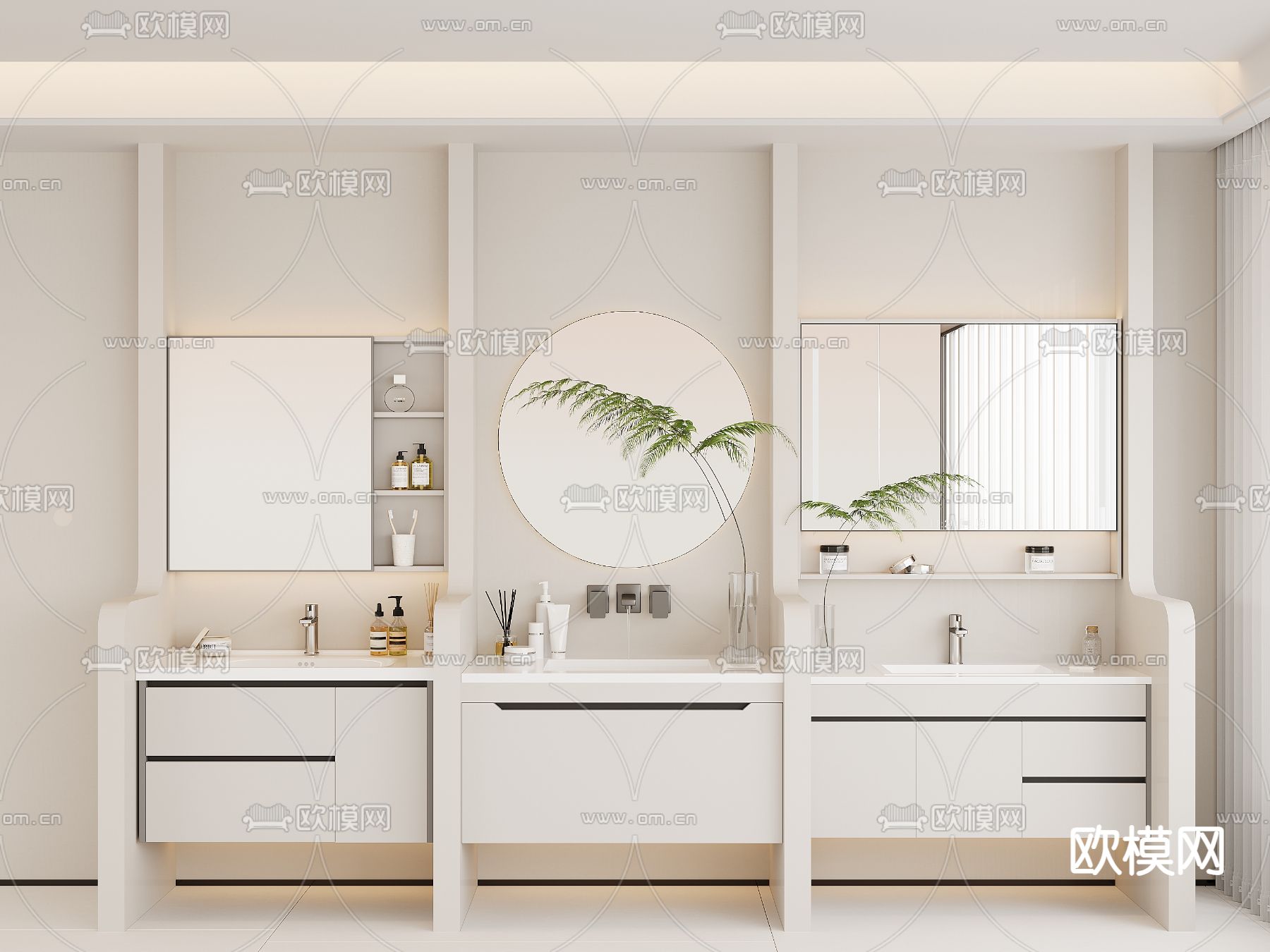 台盆 洗手台 浴室柜 卫浴柜3d模型下载