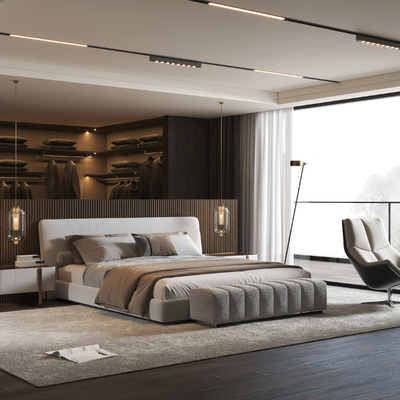  Minotti 卧室su模型 