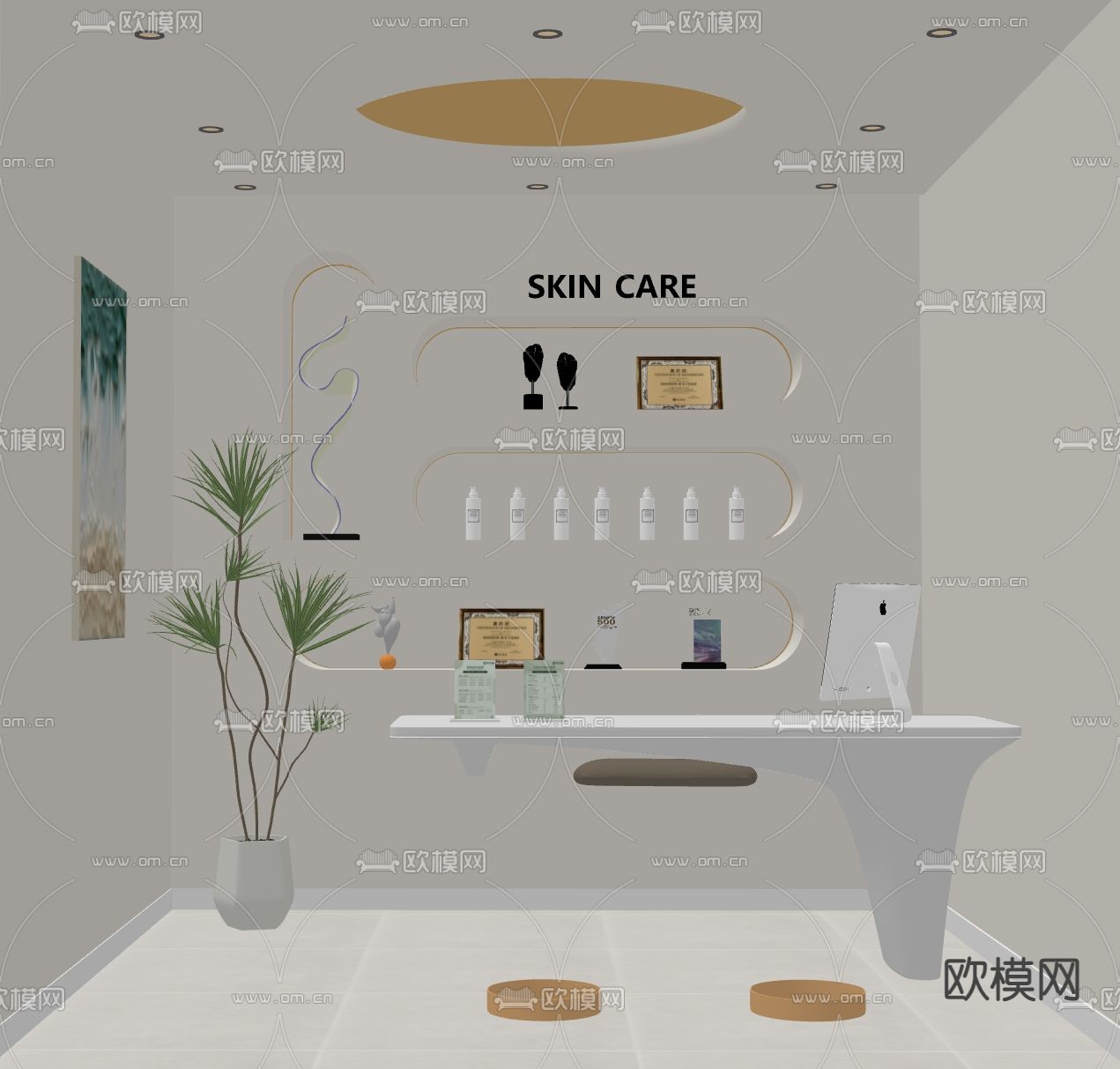 现代美容洽谈室su模型下载（渲染图3）