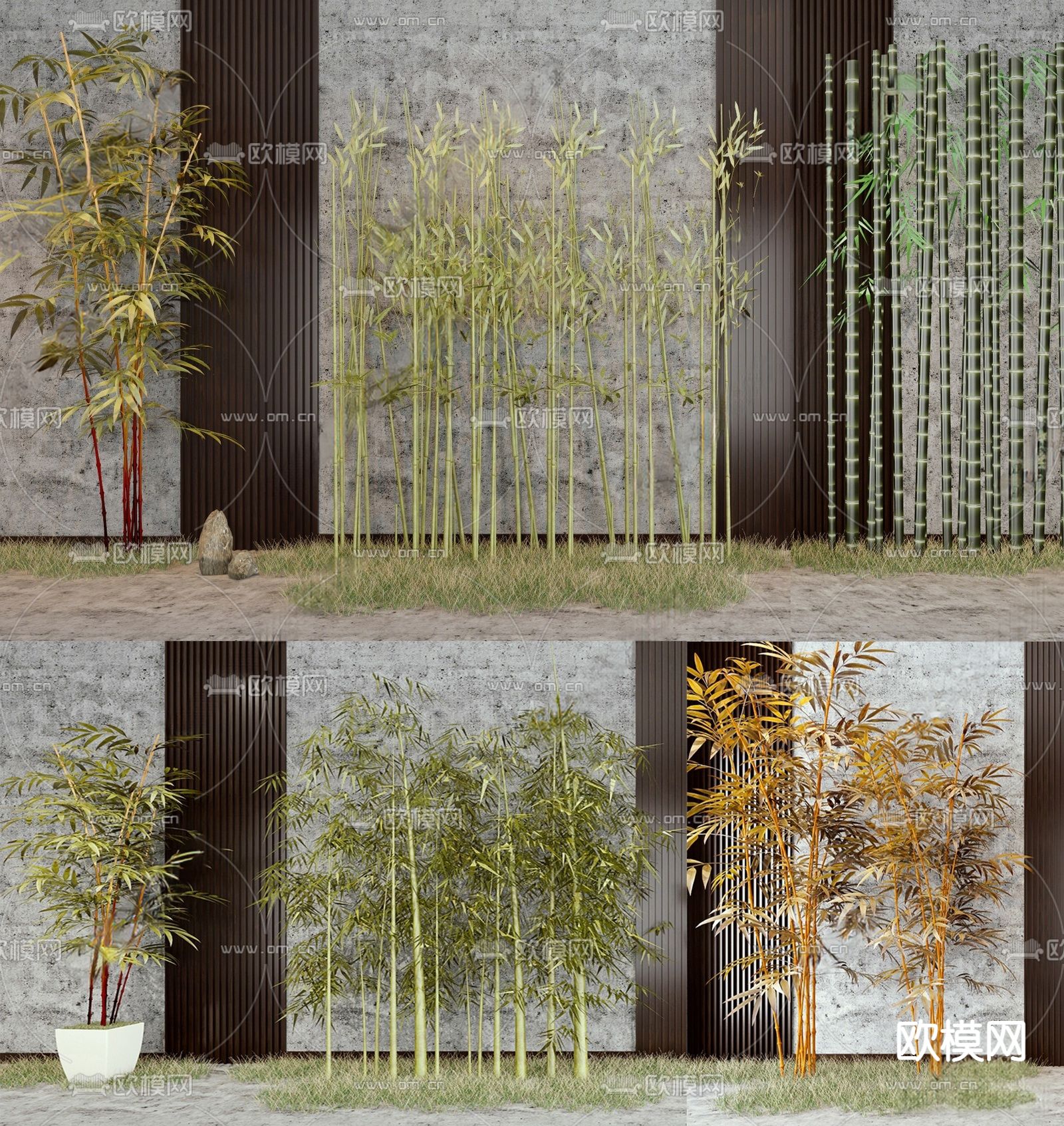 现代竹子su模型下载（渲染图1）