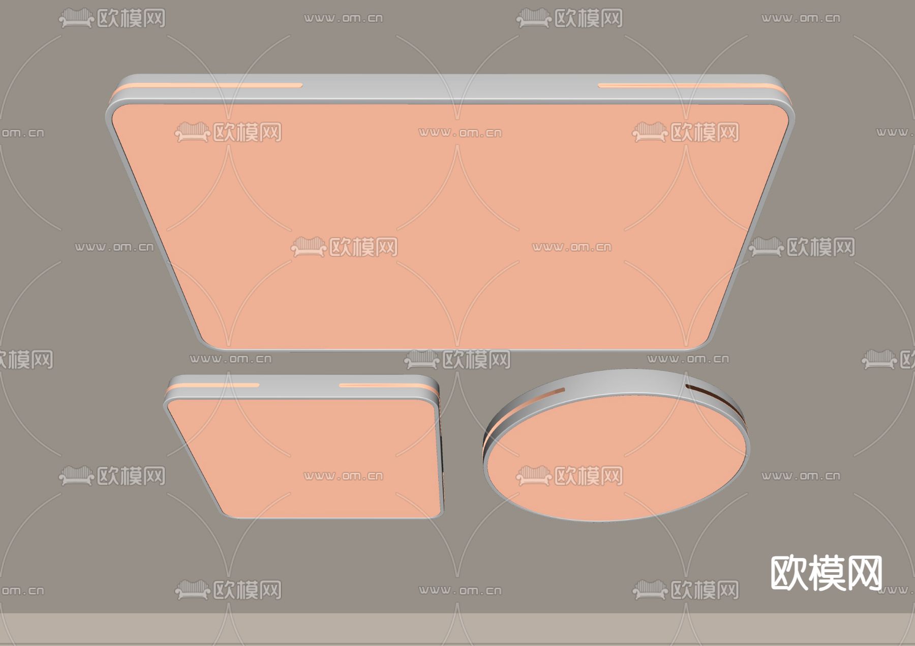 现代吸顶灯su模型下载（渲染图2）