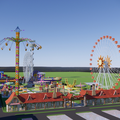  儿童游乐区su模型 