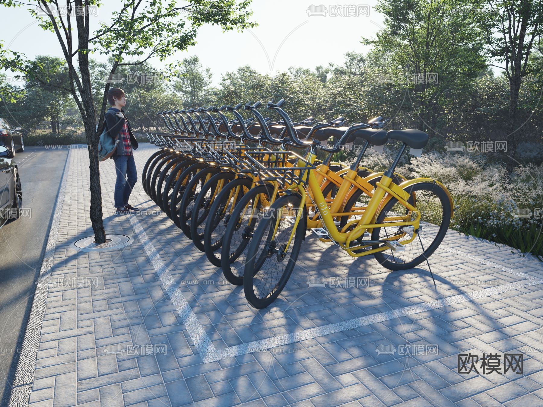 自行车 共享单车3d模型下载