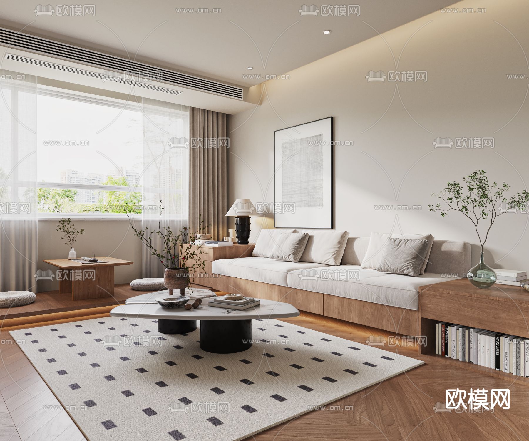 北欧客厅 餐厅3d模型下载（渲染图4）