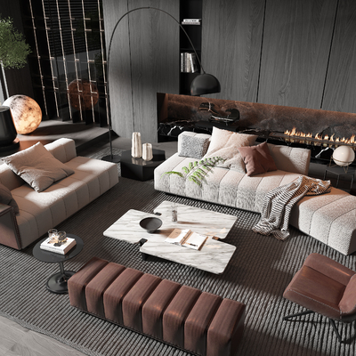  Minotti 组合沙发su模型 
