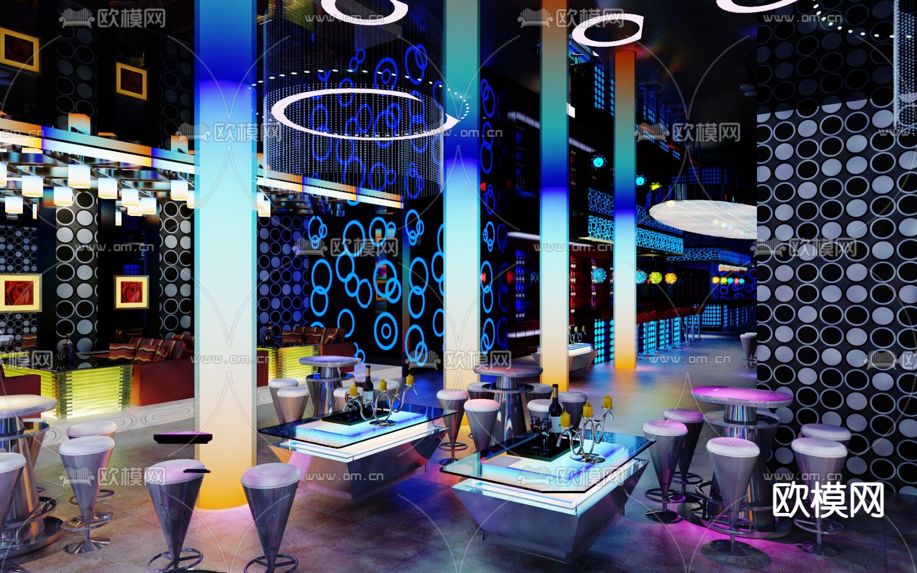 现代酒吧 夜总会 KTV免费3d模型下载（渲染图2）