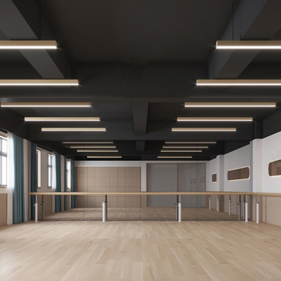  现代舞蹈教室su模型 