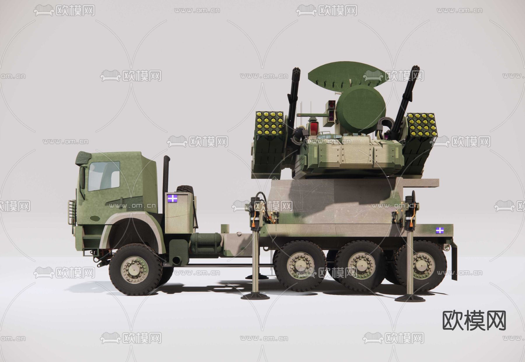 防空卡车su模型下载（渲染图2）