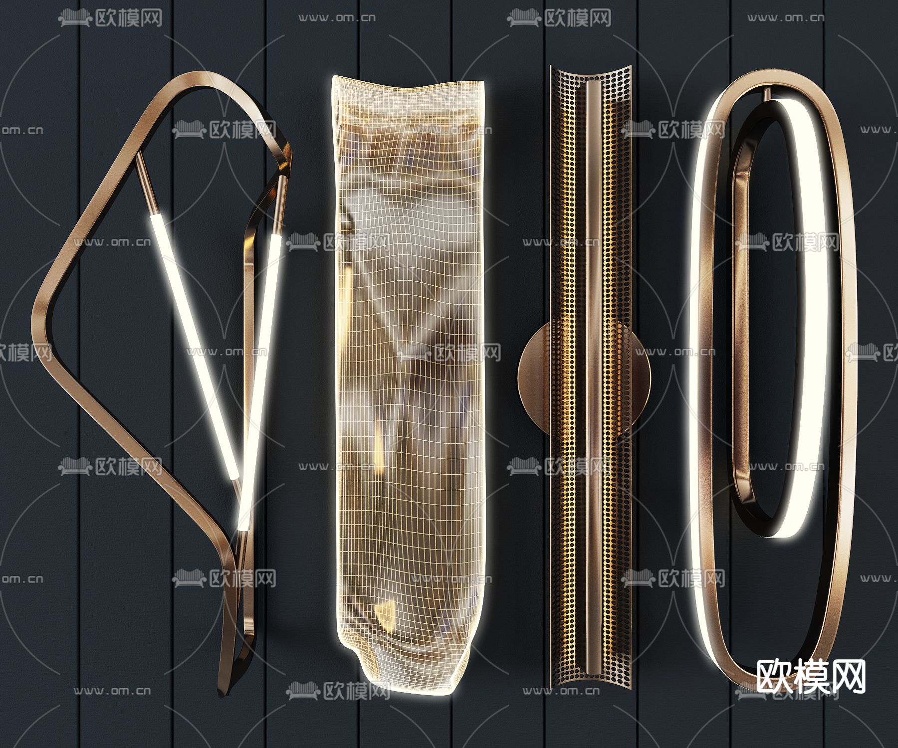 轻奢风壁灯3d模型下载