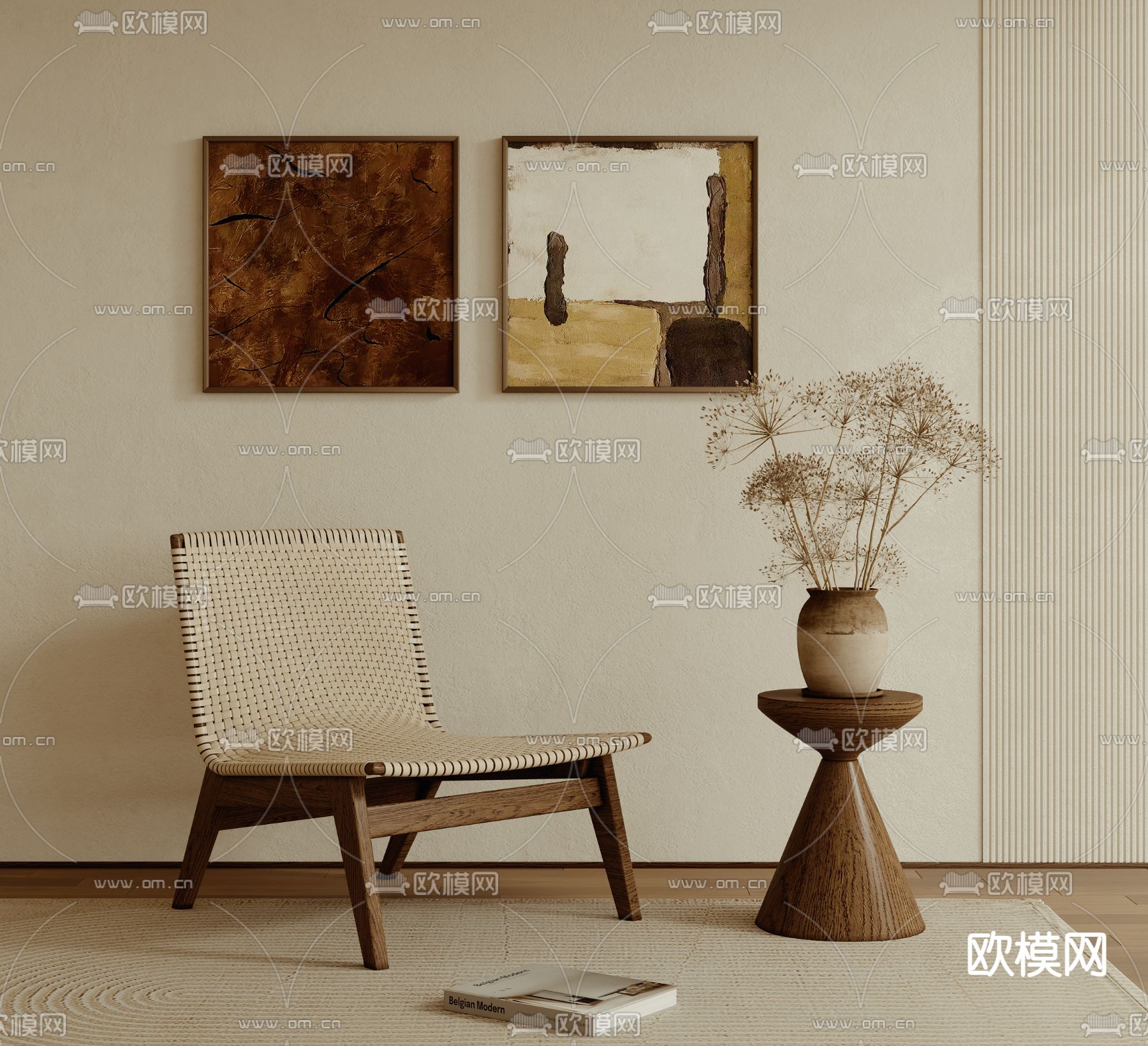 侘寂椅子 休闲椅3d模型下载