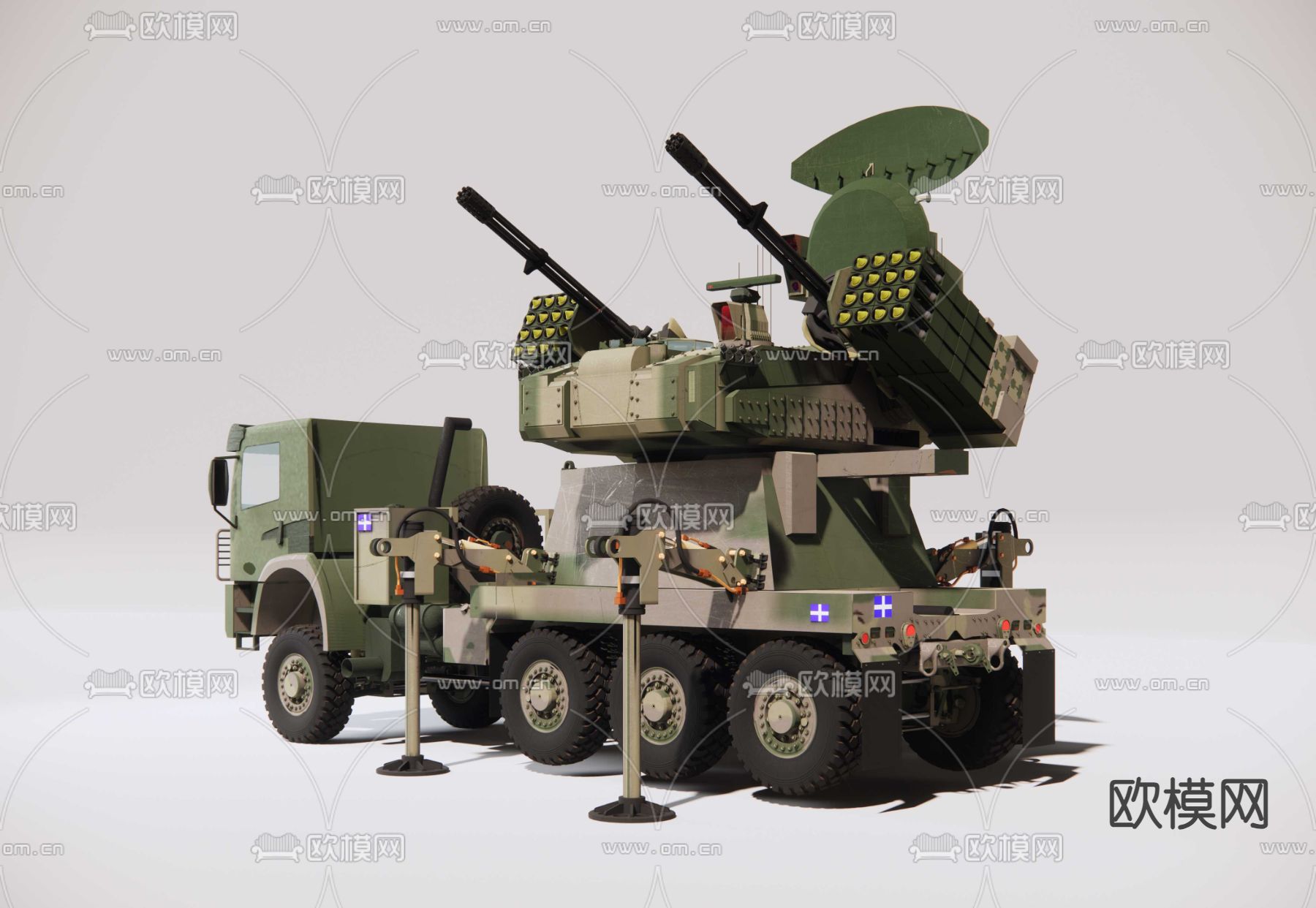 防空卡车su模型下载（渲染图3）