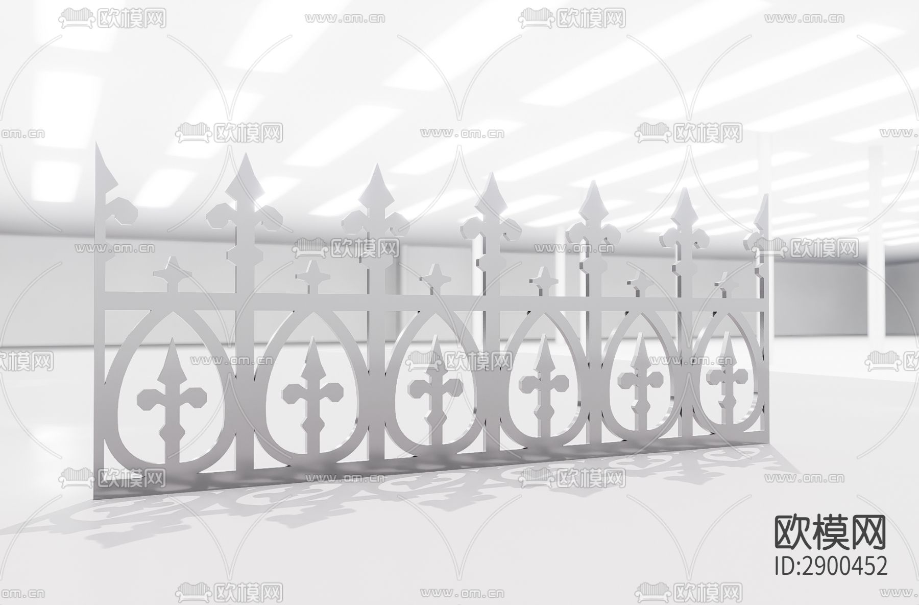 护栏 手扶栏杆cad详图下载（渲染图1）