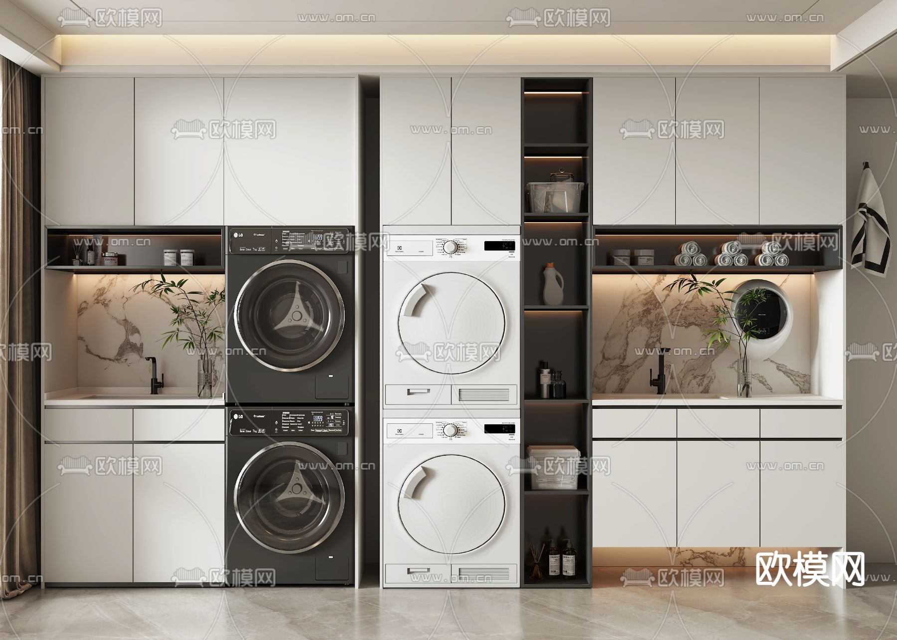洗衣机柜 阳台柜3d模型下载