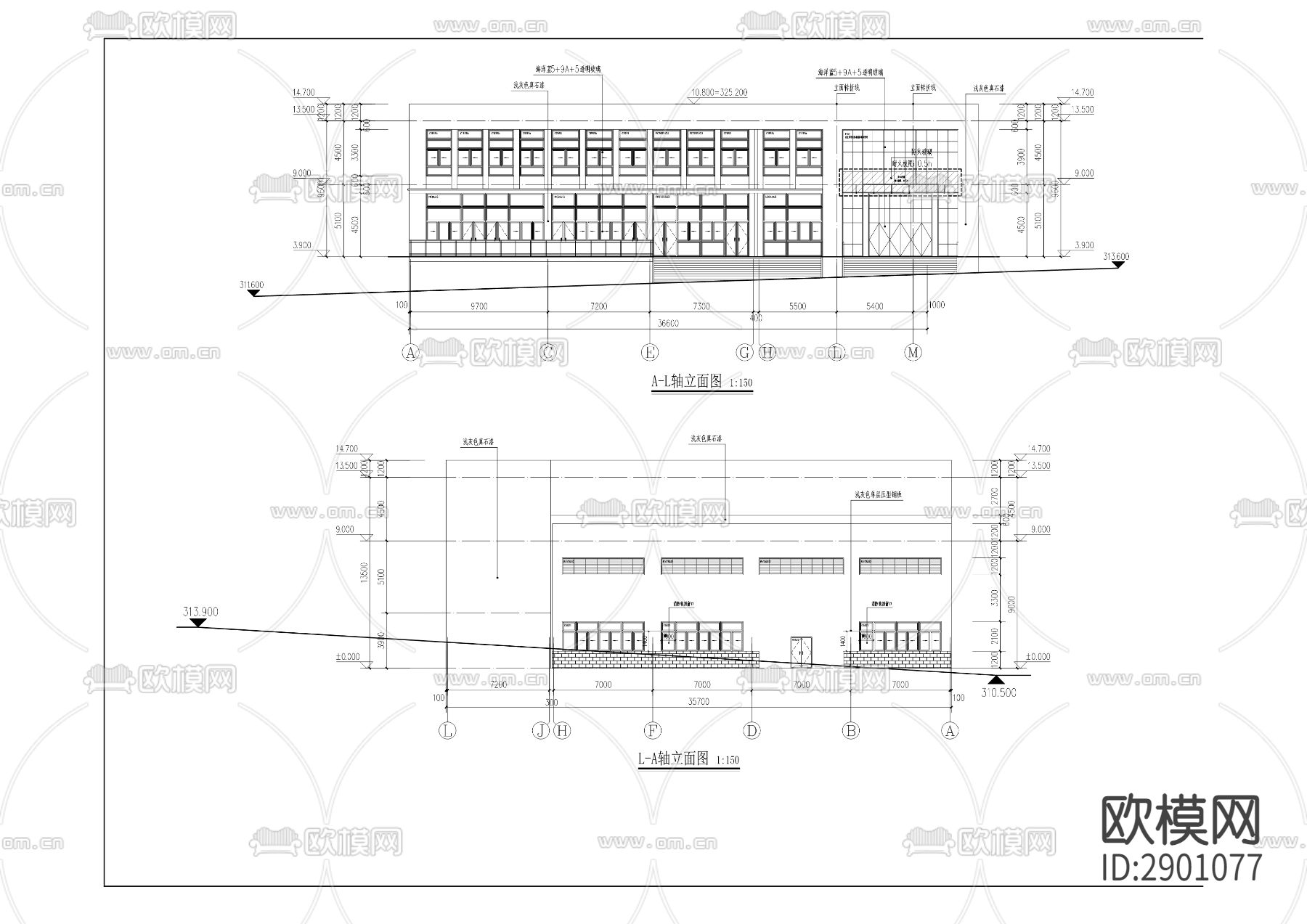 先锋配气站管理用房及材料库房cad工程下载（渲染图5）