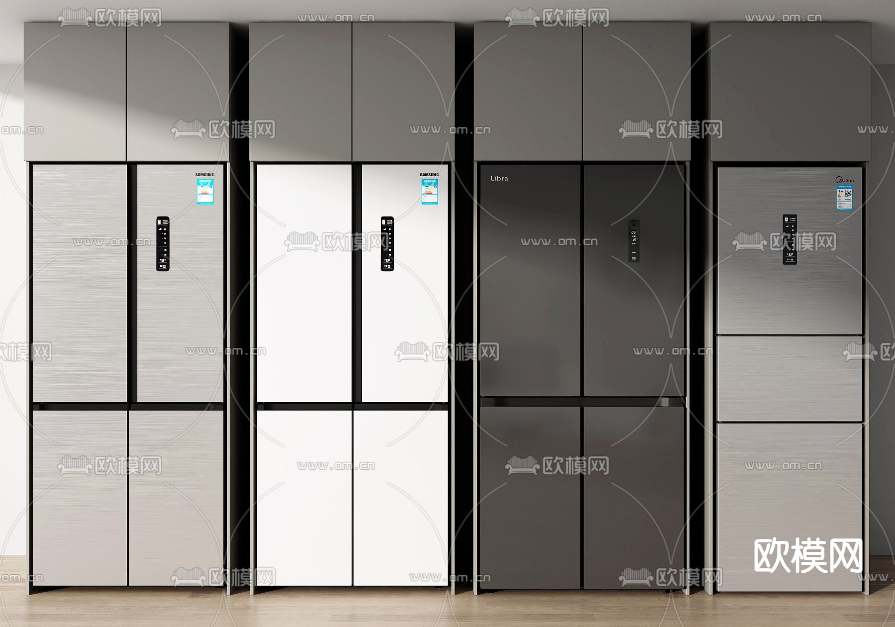 智能冰箱 双开门冰柜3d模型下载