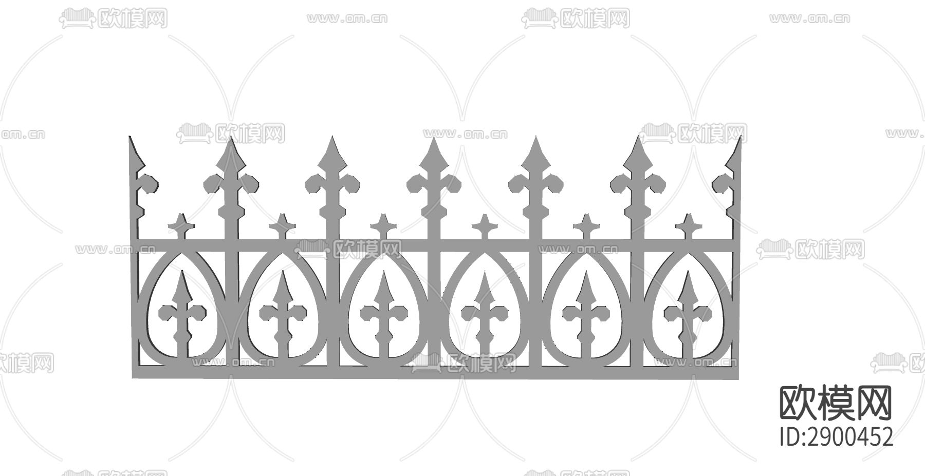 护栏 手扶栏杆cad详图下载（渲染图2）