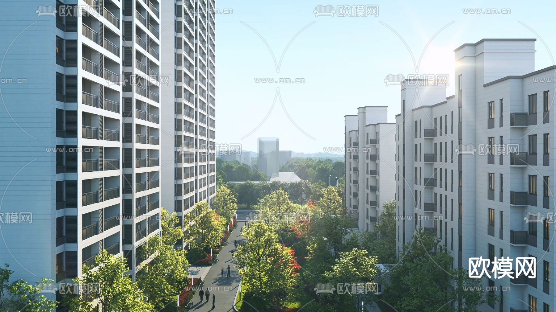 小区园林景观免费3d模型下载