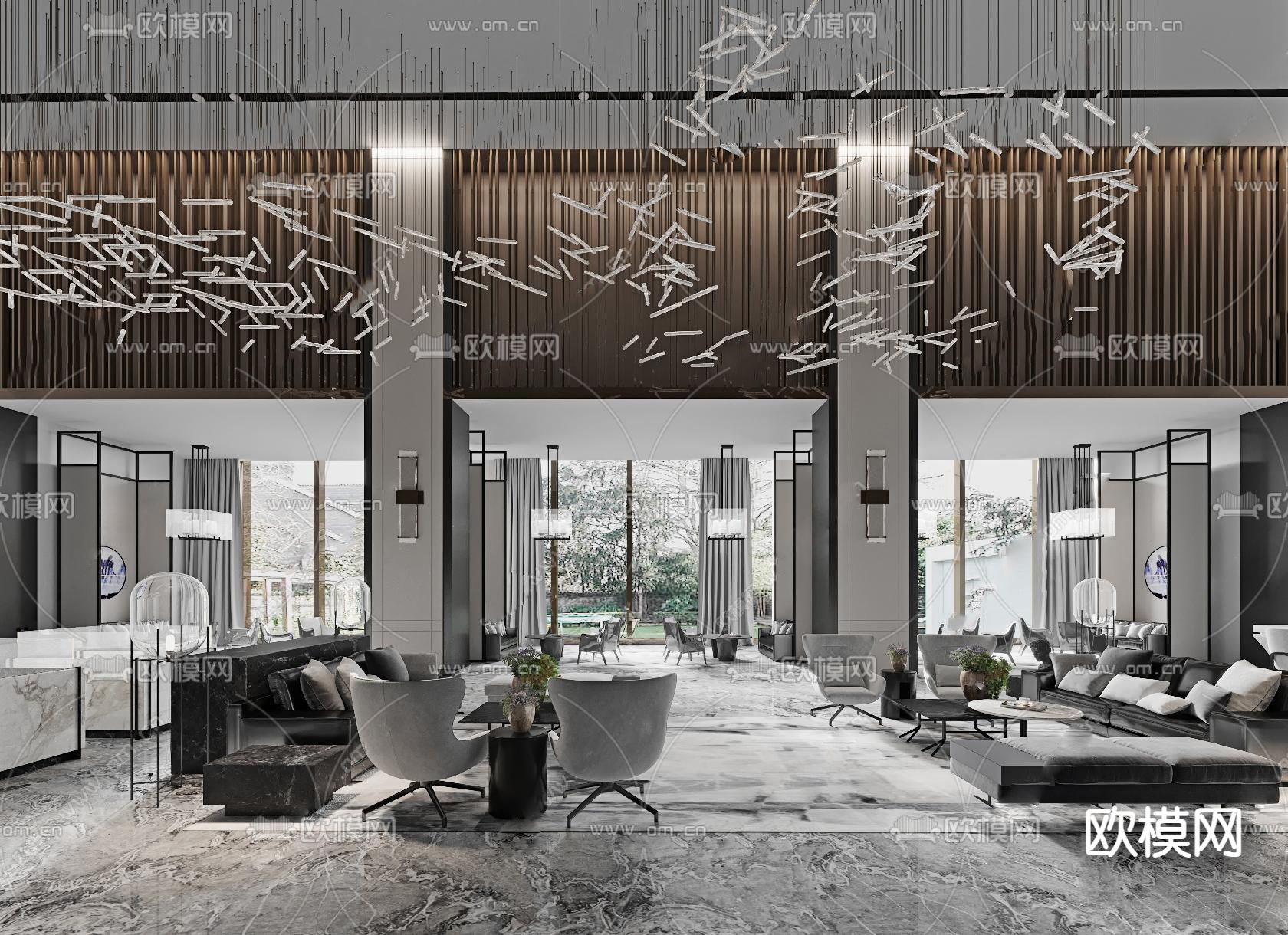 售楼部 洽谈区3d模型下载