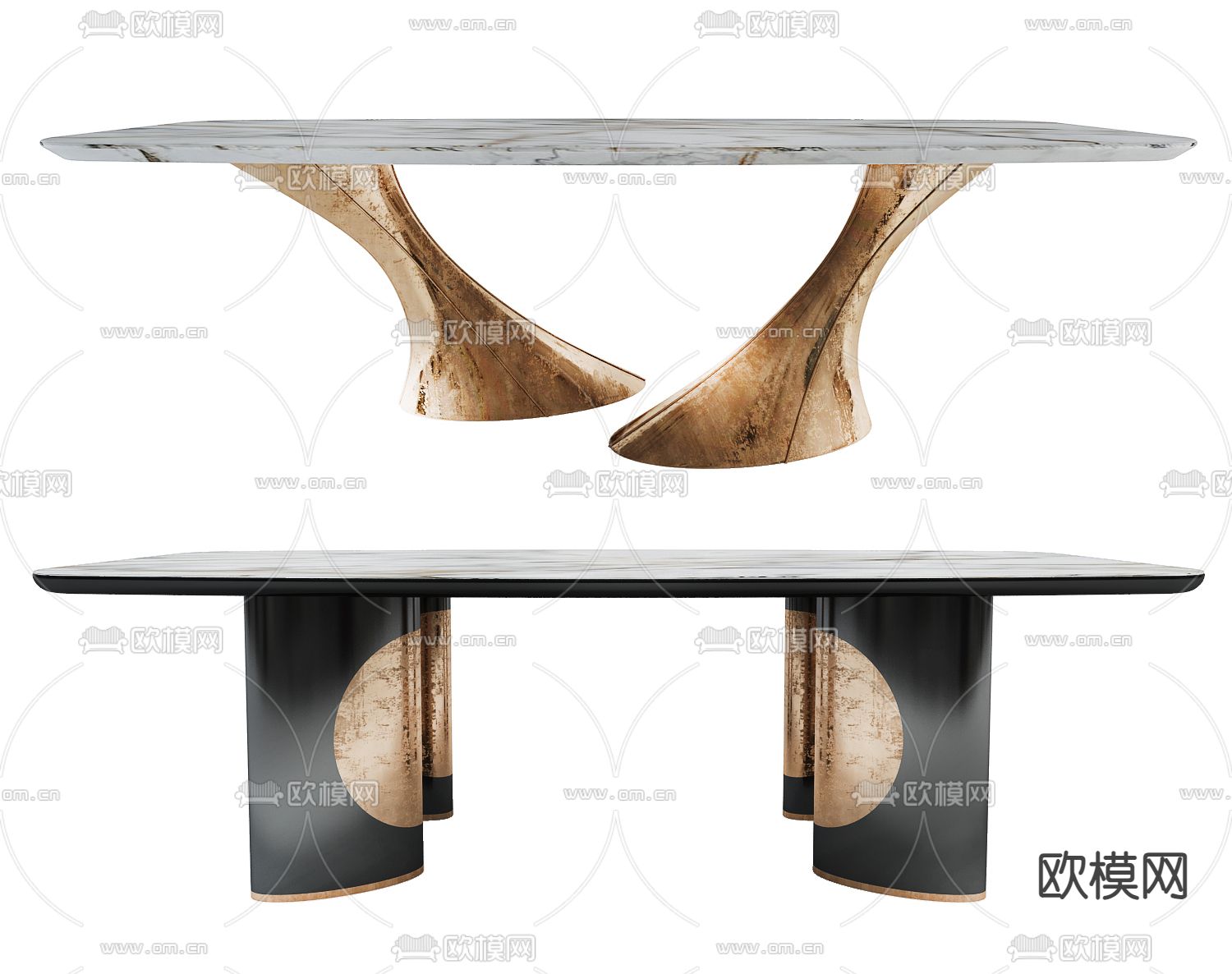 轻奢风餐桌3d模型下载