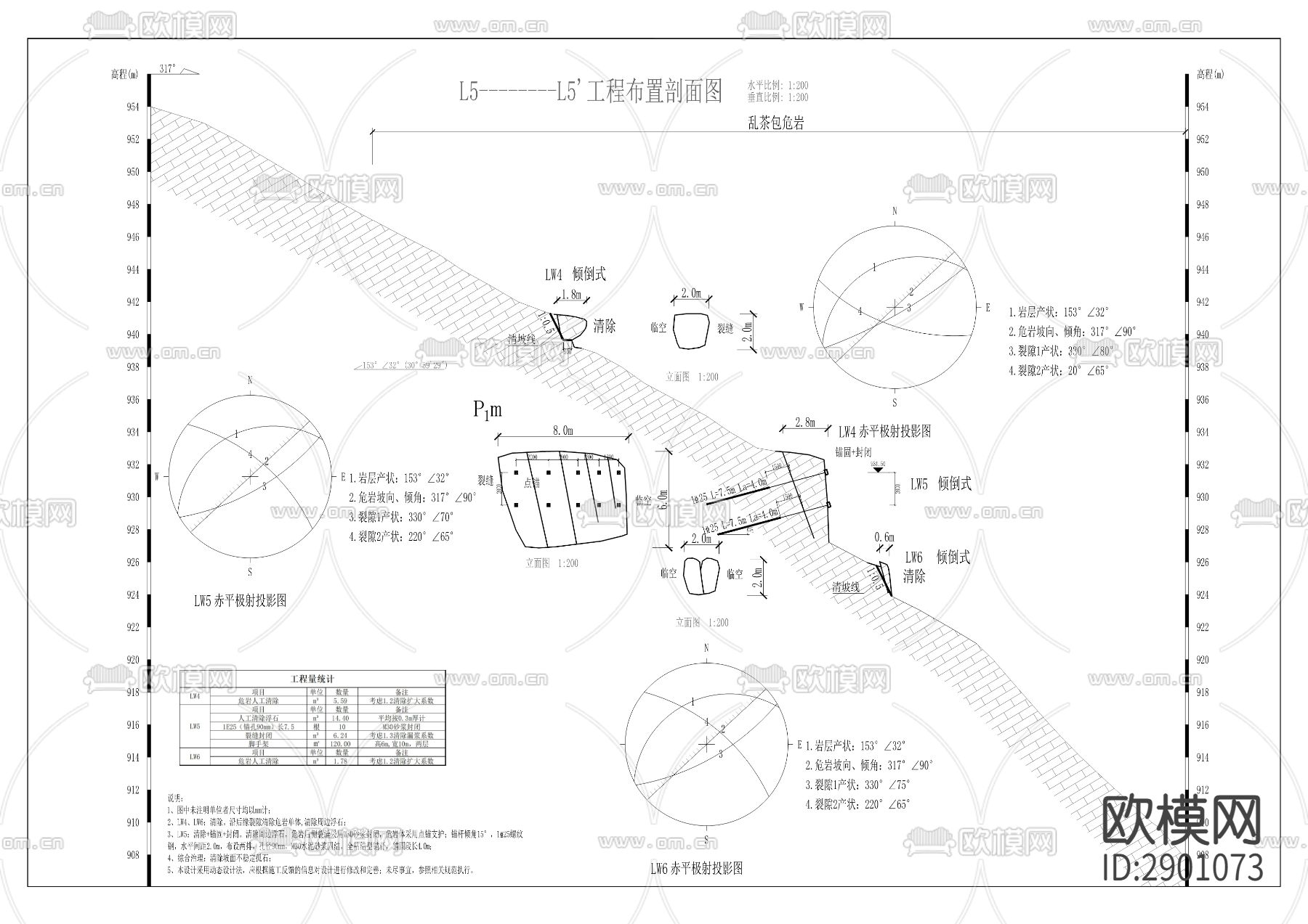 天元乡集镇地质灾害综合cad治理工程下载（渲染图1）