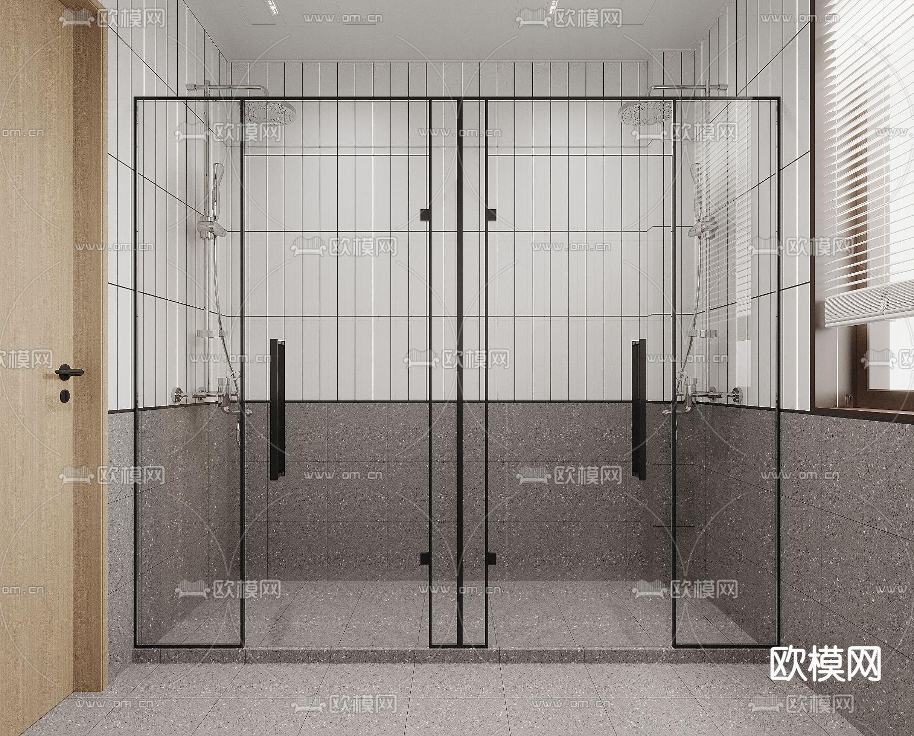 公共卫生间3d模型下载（渲染图2）