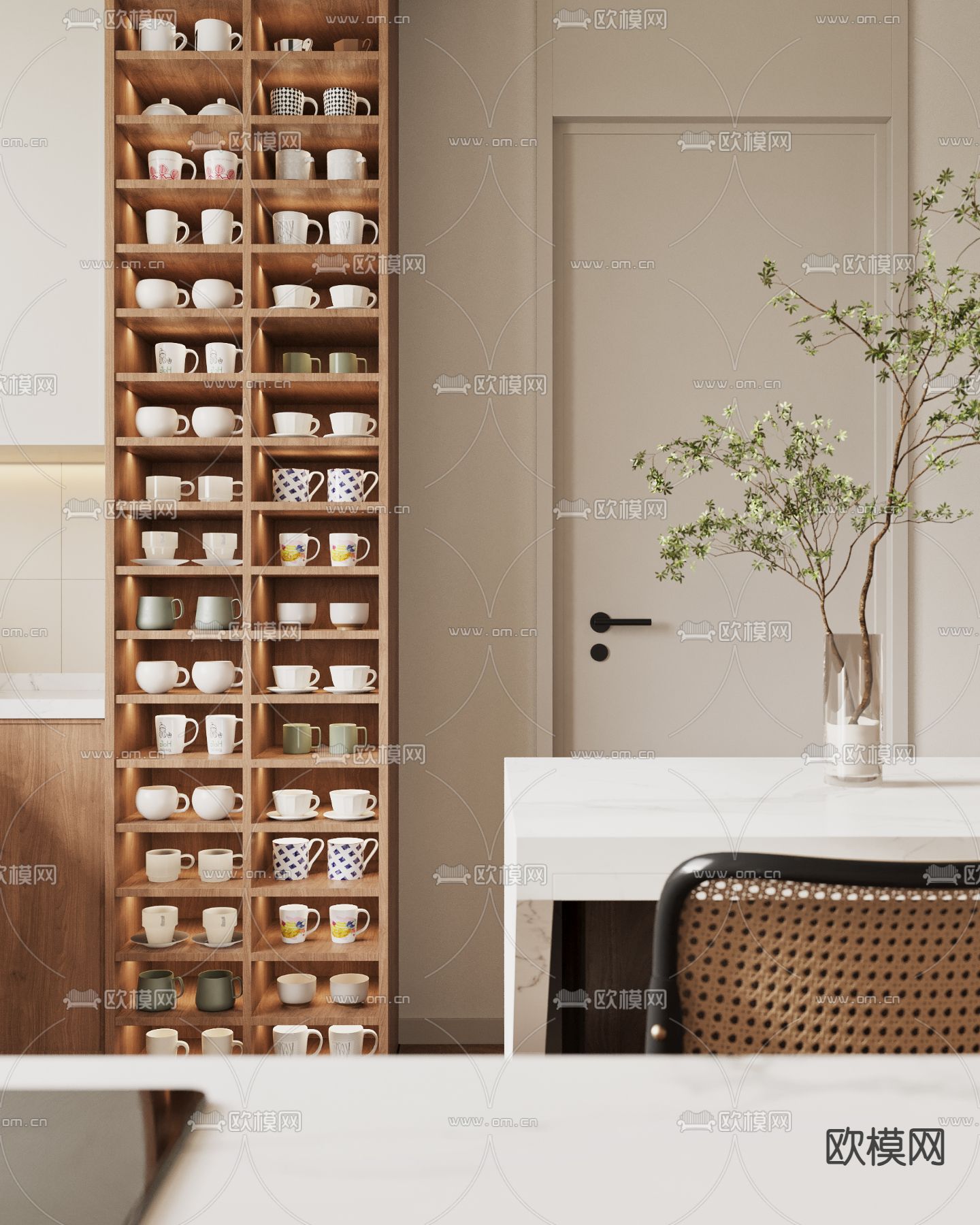 北欧客厅 餐厅3d模型下载（渲染图3）