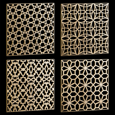 新中式花格 花窗su模型