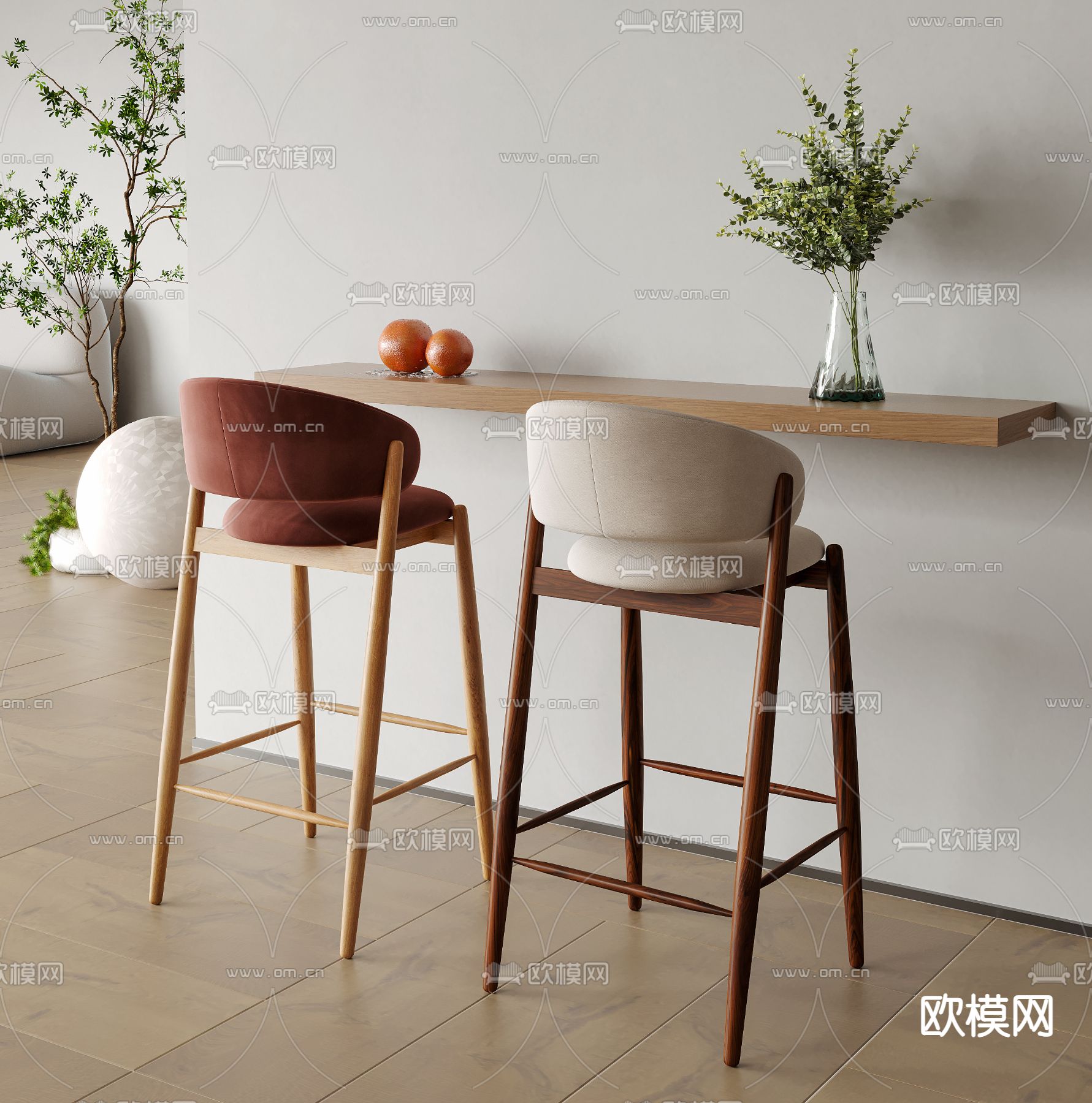 现代吧椅 吧凳 高脚凳3d模型下载