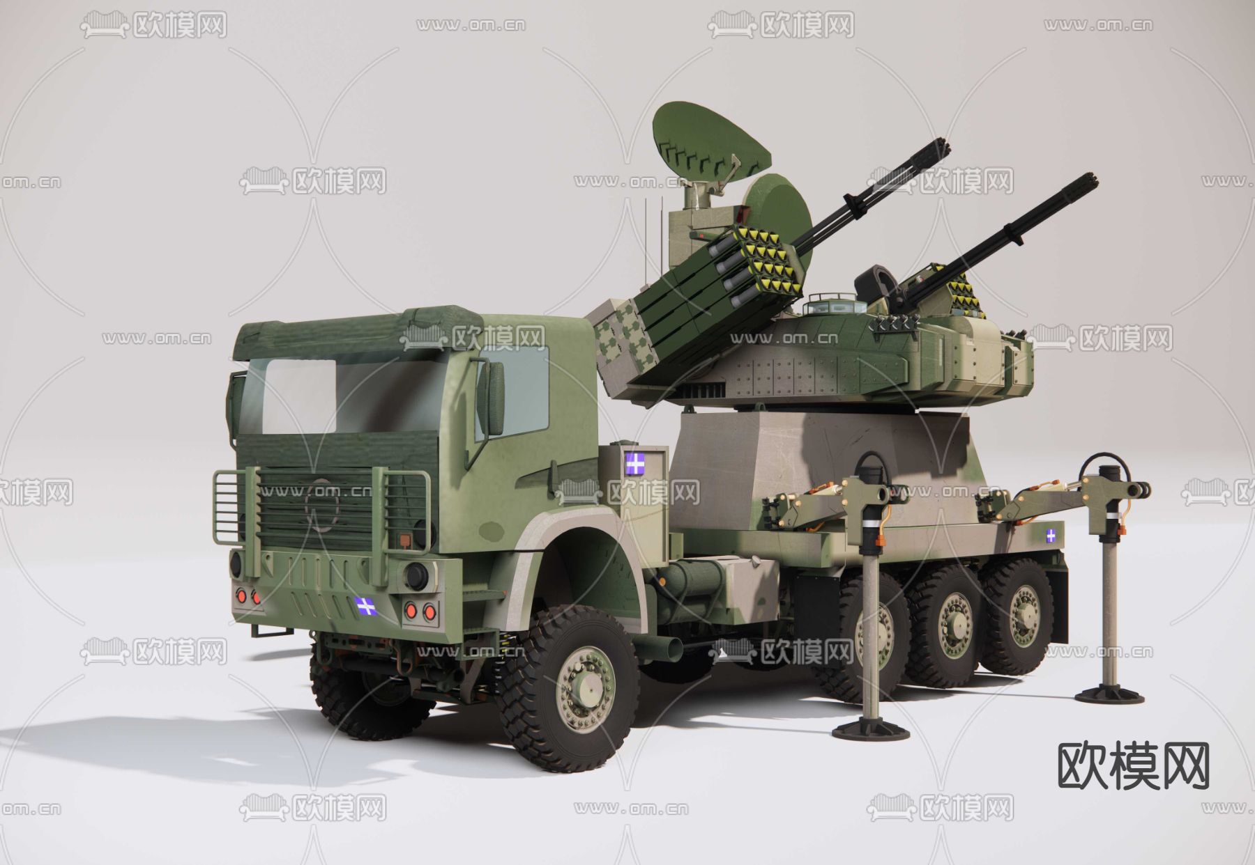 防空卡车su模型下载（渲染图1）