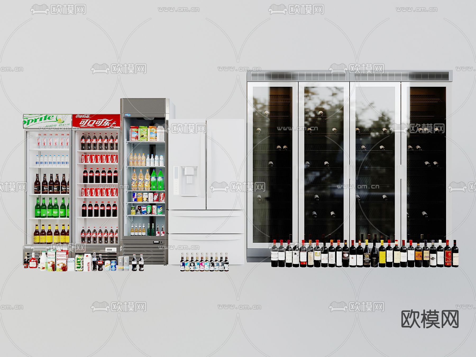 冰箱 冰柜su模型下载（渲染图1）