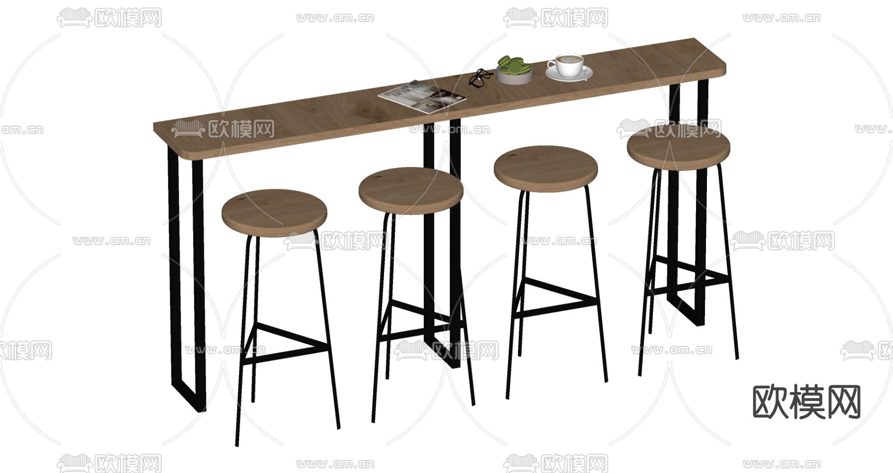 吧台凳 吧台椅 吧台su模型下载（渲染图2）