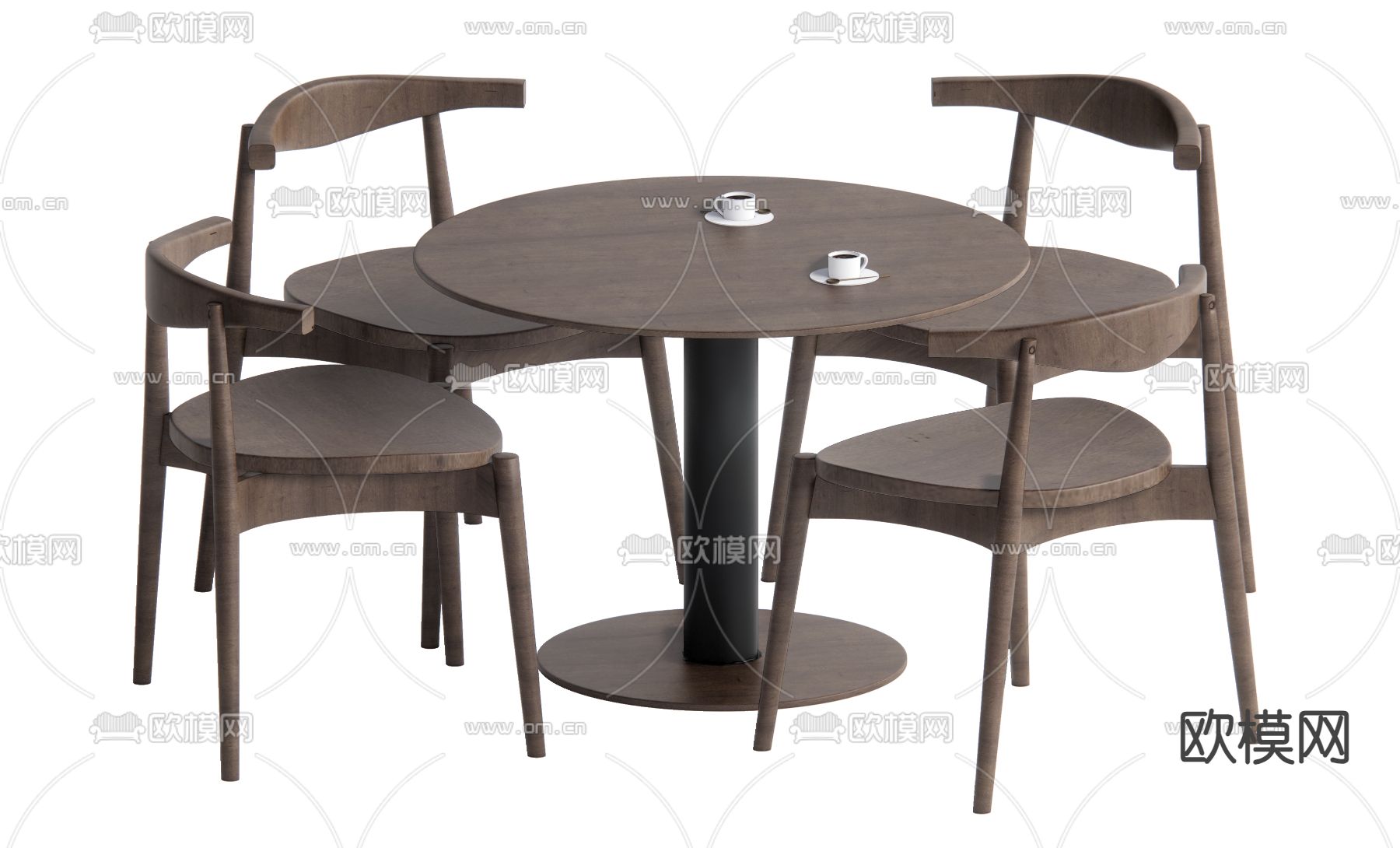 现代餐桌椅su模型下载（渲染图1）