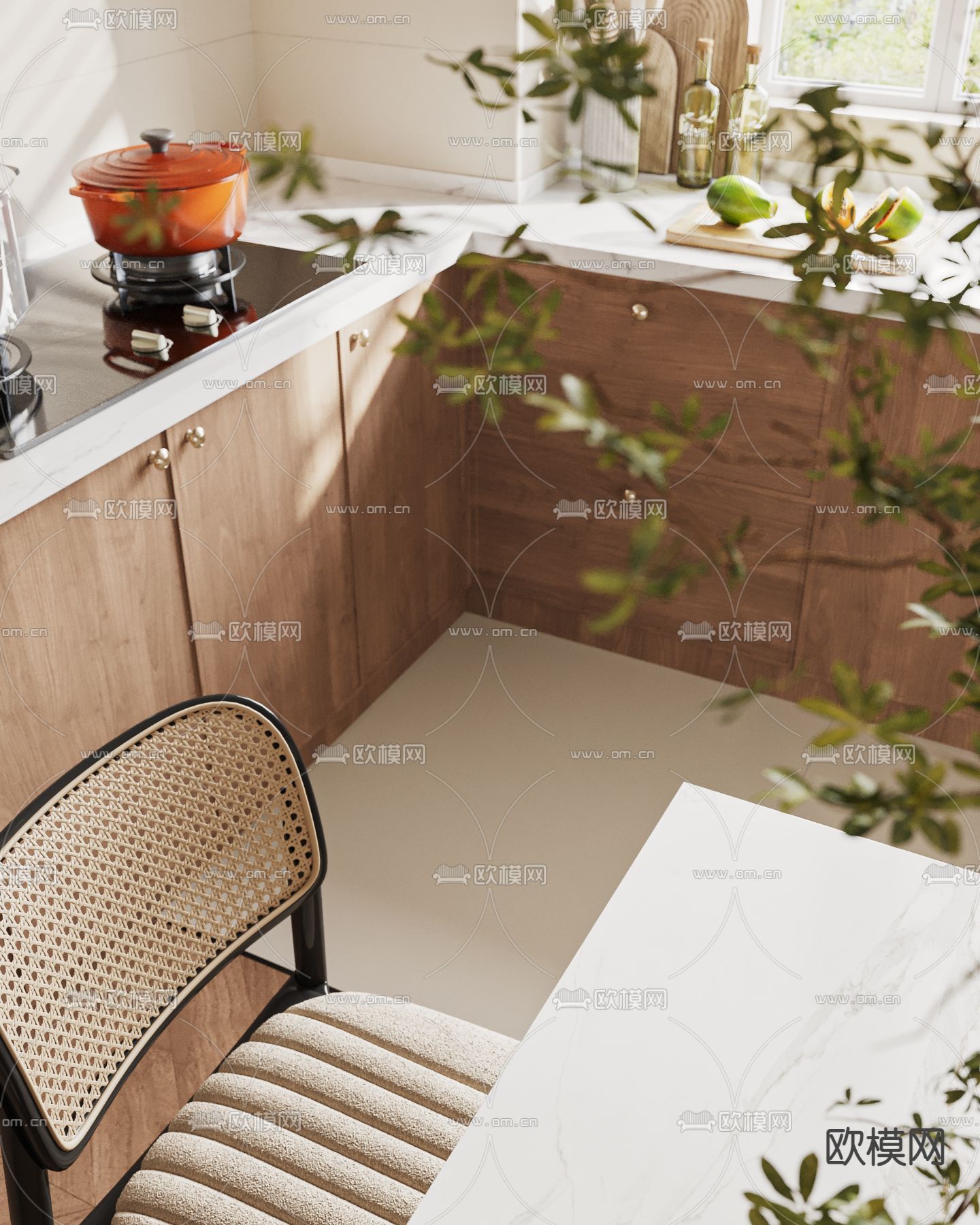 北欧客厅 餐厅3d模型下载（渲染图2）